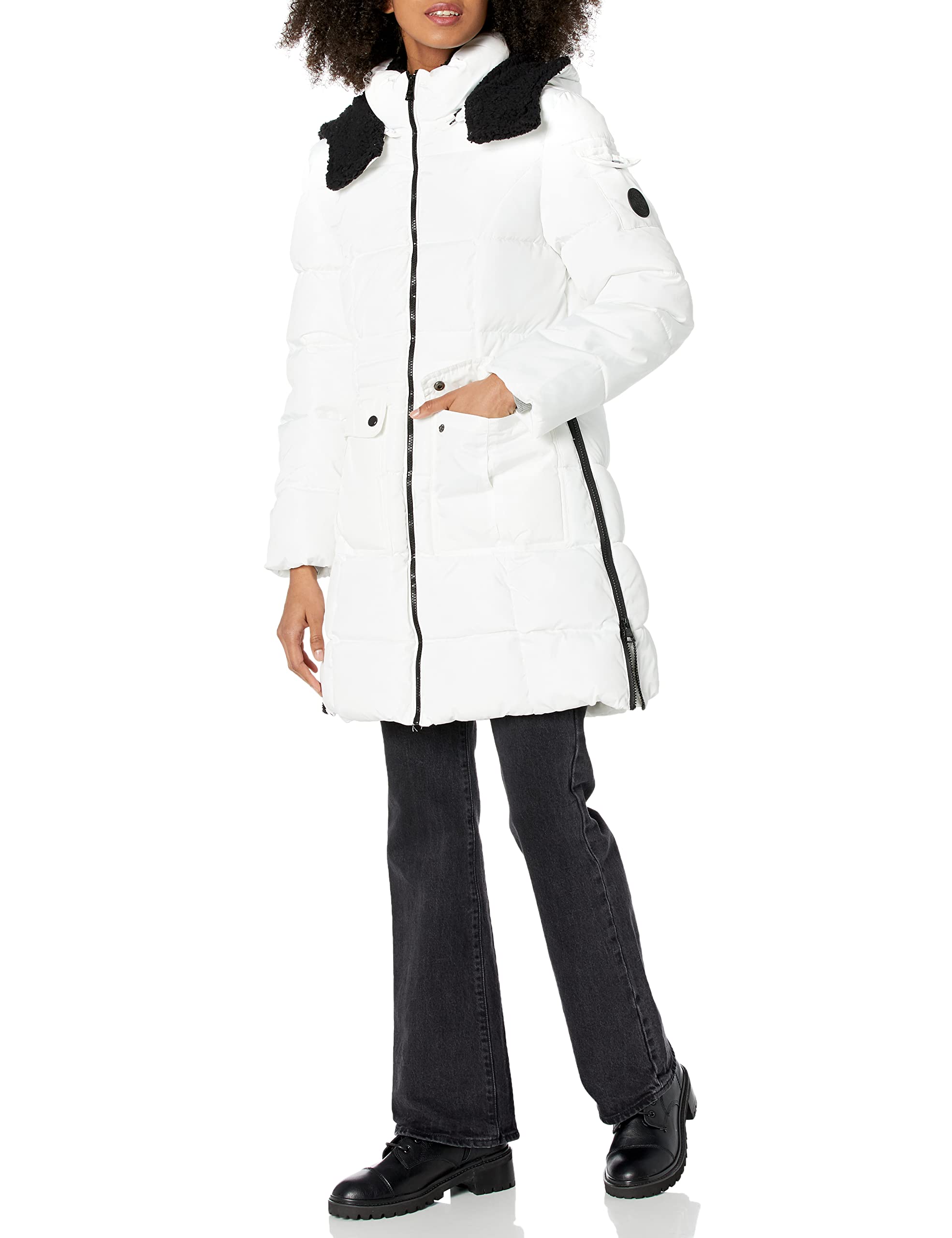 Steve Madden Women's Long Puffer Coat - Winter Warm Down Jacket with Hood, Waterproof & Windproof - Perfect for Cold Weather, Snow Days & Outdoor Activities