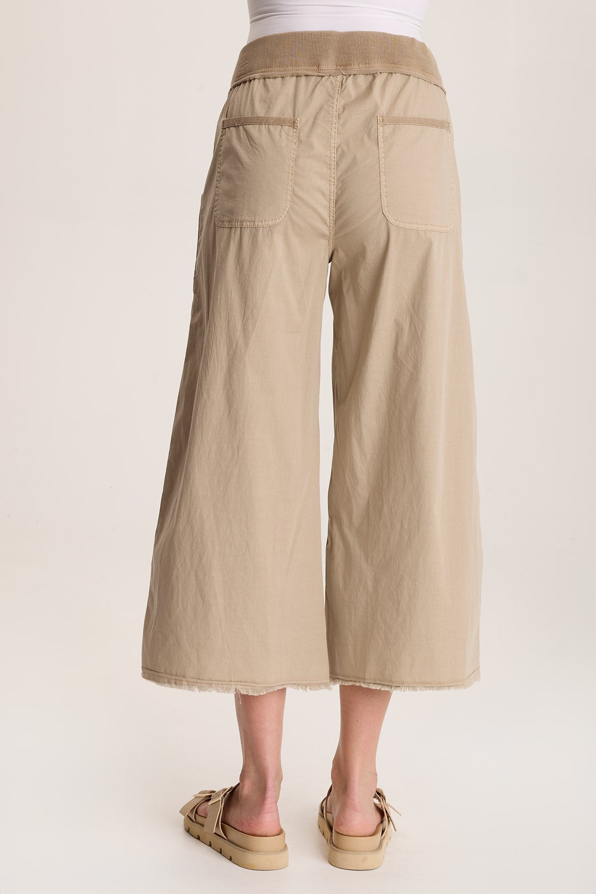 Seaver Women's Poplin Wide Leg Crop Pants - High Waisted Summer Casual Trousers for Beach, Travel & Everyday Wear
