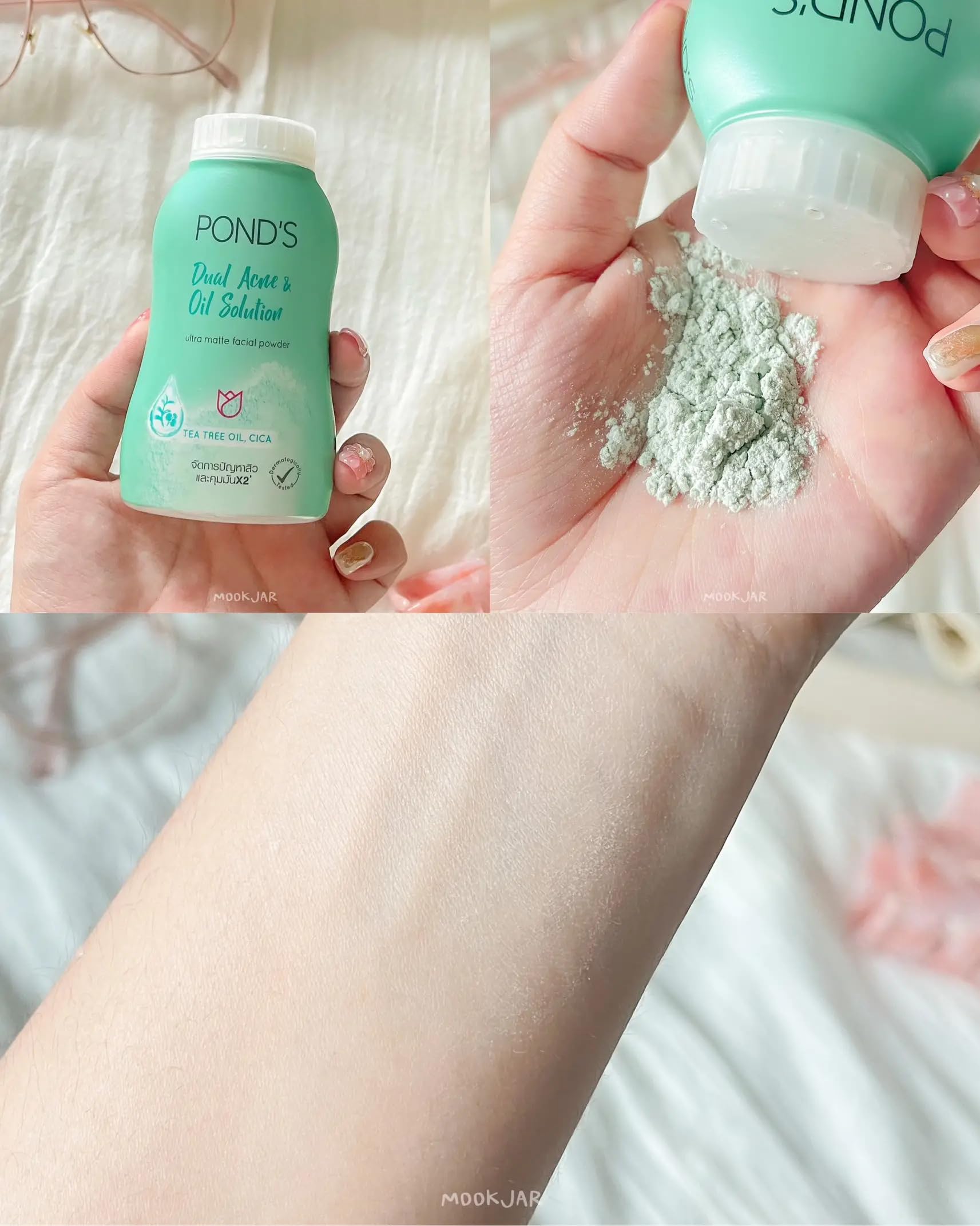 POND'S Dual Acne & Oil Control Ultra Matte Facial Powder 50g with Tea Tree Oil & CICA | Oil-Free Makeup Setting Powder for Oily & Acne-Prone Skin | Perfect for Daily Use & On-the-Go Touch Ups