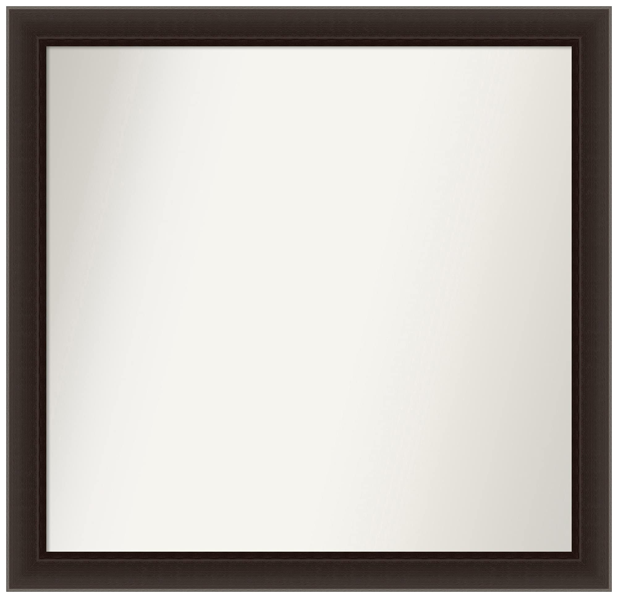 Amanti Art Custom Wall Mirror - Non-Beveled 29.5x30.5 Inches, Romano Espresso Narrow Frame - Bathroom & Living Room Decor - Brown Wooden Mirror - Various Sizes Available