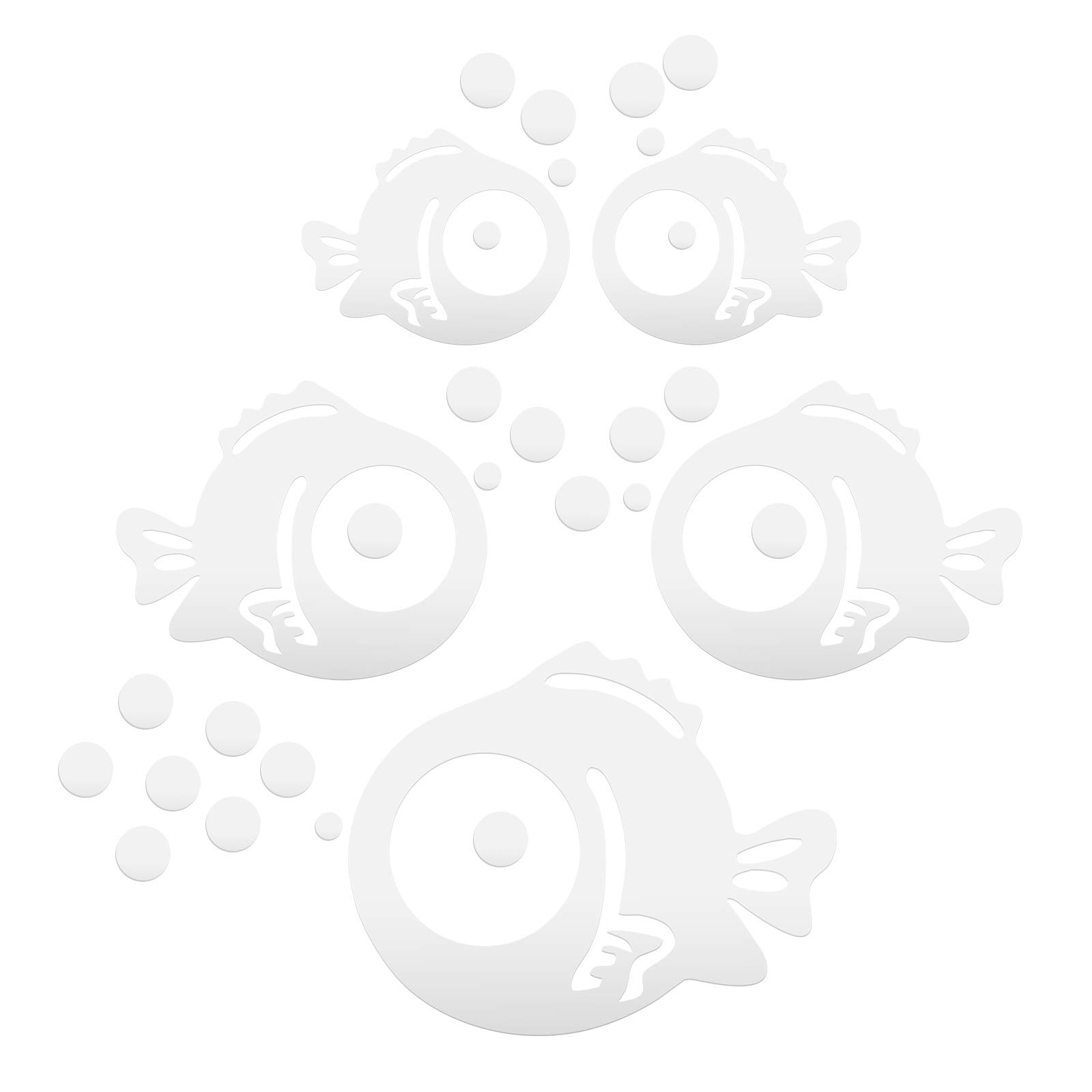 VORCOOL 3D Acrylic Wall Stickers - Fish & Bubbles Mirror Decals for Home Decor | Bedroom, Living Room & Bathroom Wall Art | Silver Finish | Easy Peel & Stick Design