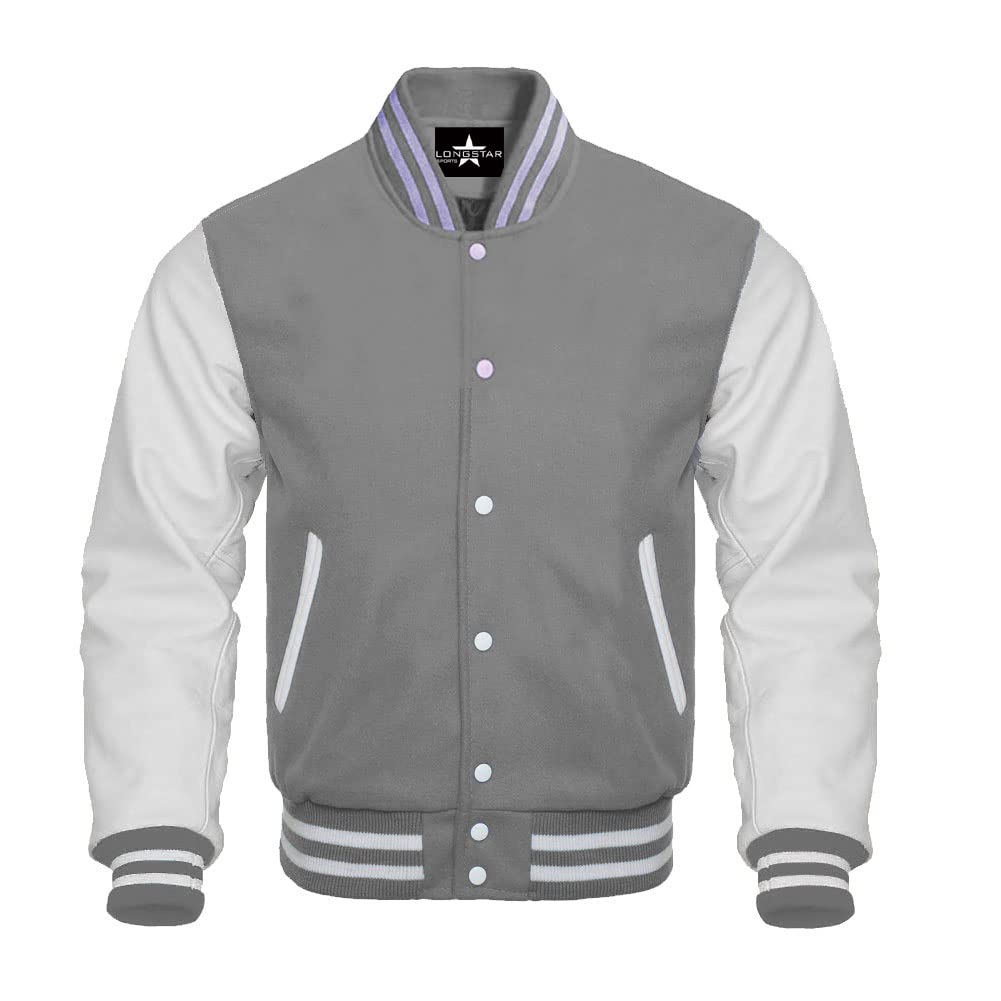 Authentic Baseball Varsity Bomber Jacket - Genuine Leather Sleeves & Wool Body - Black/Red Letterman Jacket for High School & College Sports | Perfect for Games, Pep Rallies & Casual Wear