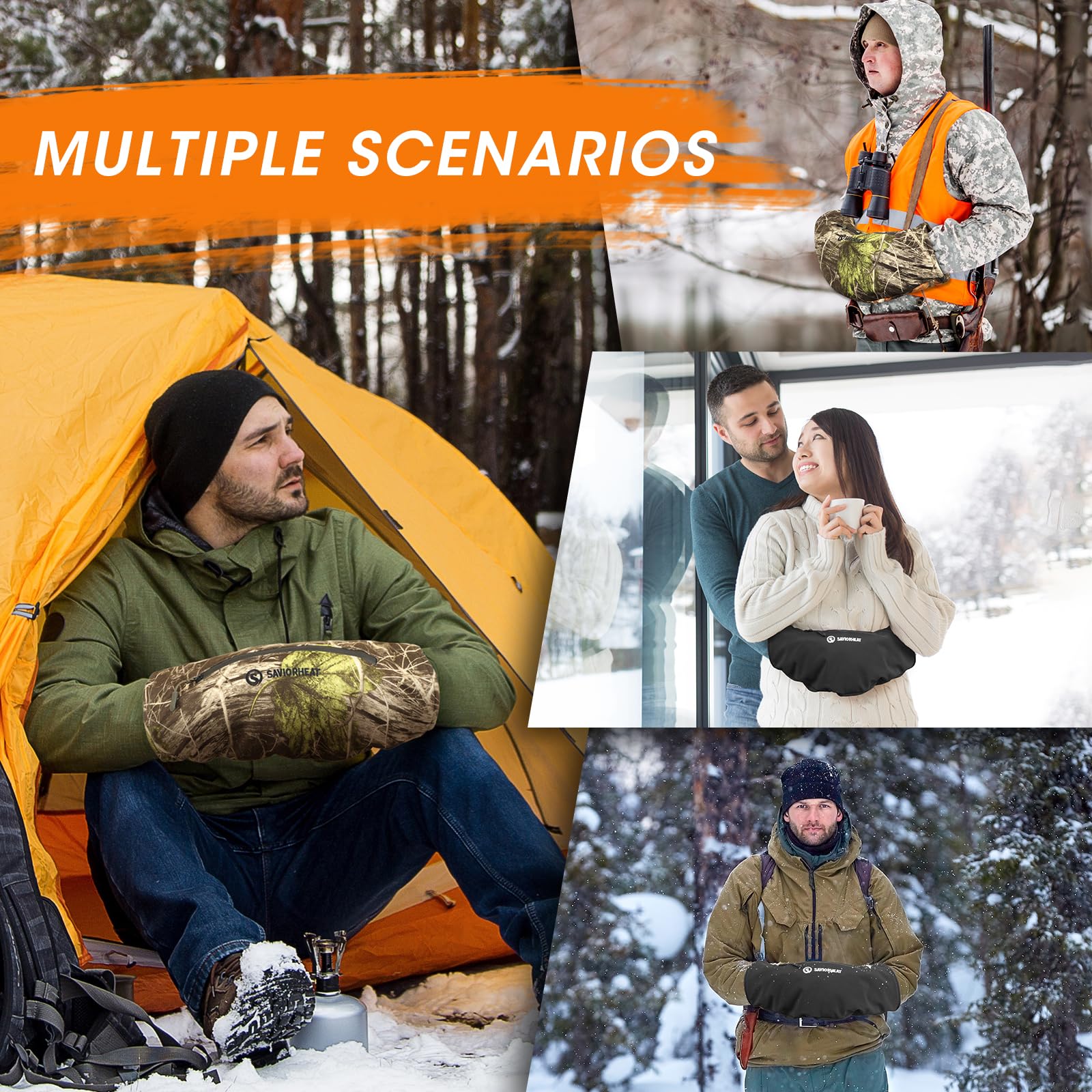 SAVIOR HEAT Electric Hand Warmer Muff - Rechargeable Heating Hand Warmer Pouch for Winter Outdoor Activities - Perfect for Hunting, Camping, Golf & Photography