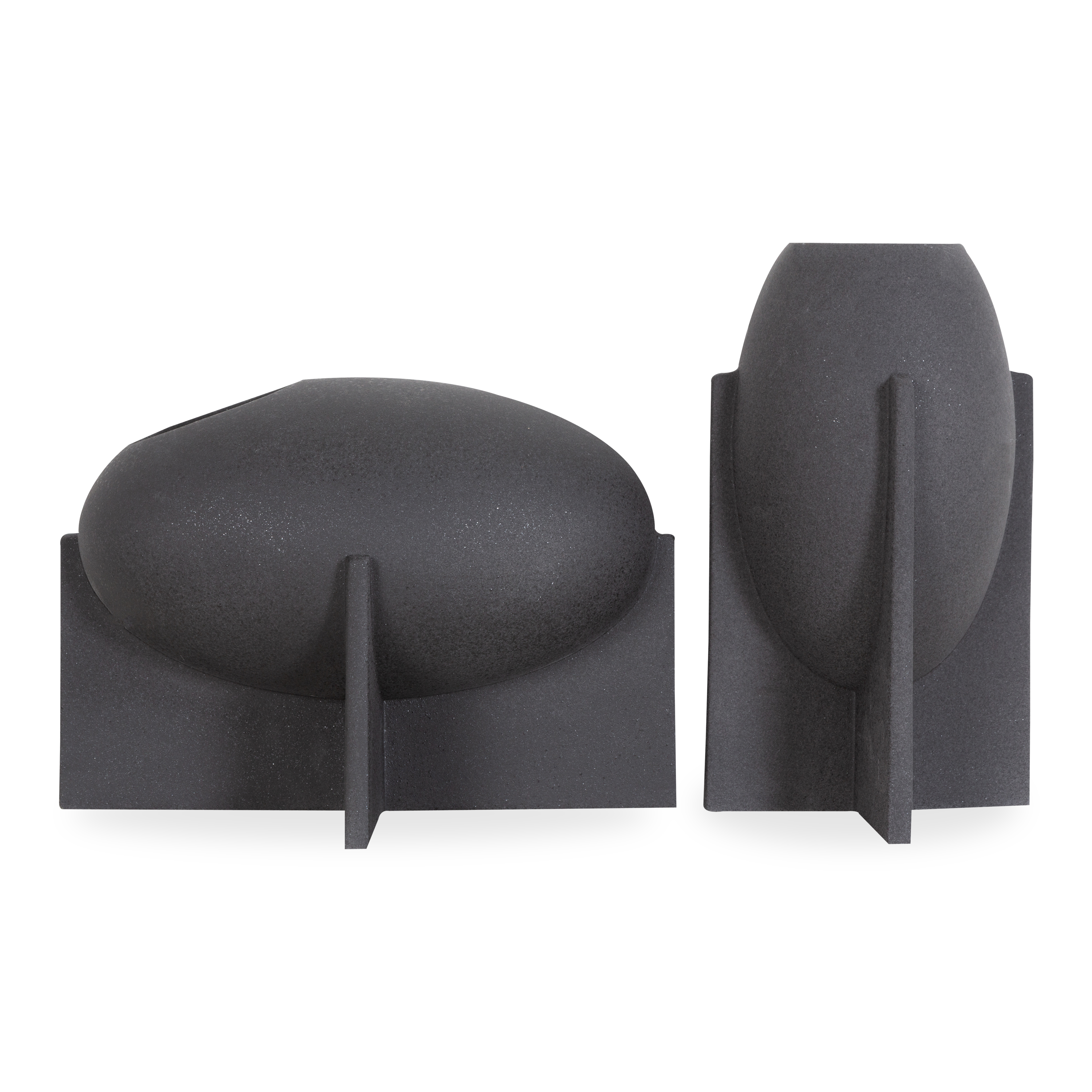 Amara Black Ceramic Vase - Modern Home Decor for Living Room, Bedroom & Office | Elegant Flower Vase for Centerpieces and Interior Design