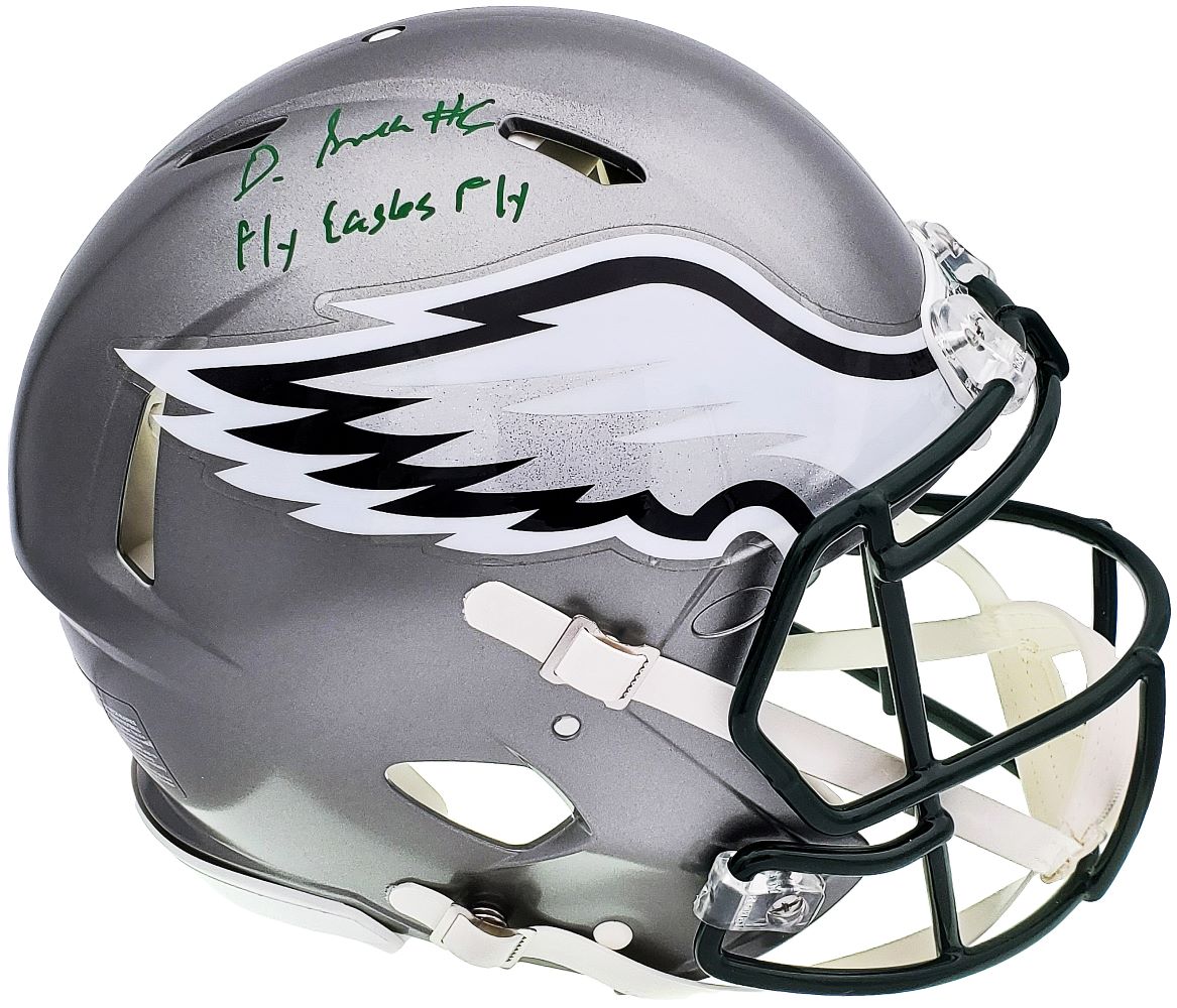 DeVonta Smith Signed Philadelphia Eagles Authentic Speed Helmet with COA - NFL Collectible for Fans, Man Cave, Sports Memorabilia Display