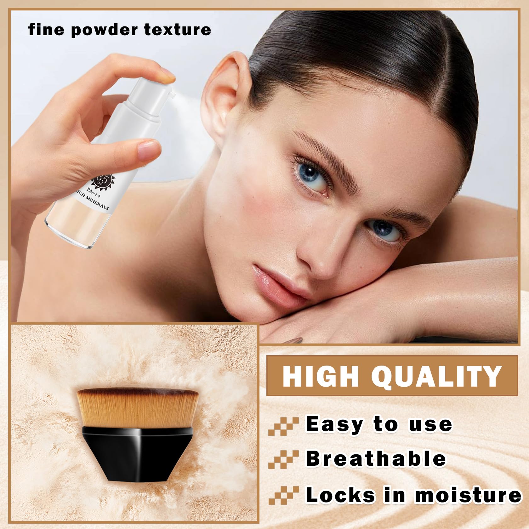 Mineral Sunscreen Powder SPF 35 - Vegan & Cruelty Free Setting Powder for Face, Hair & Body | Full Coverage Scalp Protection | Translucent Makeup Finishing Powder for Flawless Skin | Perfect for Beach Days, Outdoor Activities & Daily Sun Protection