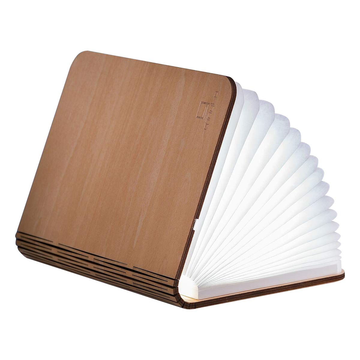 Gingko LED Smart Book Desk Light with Natural Wood Effect Finish - Rechargeable USB Reading Lamp, Adjustable Brightness & Color Temperature for Study, Office, and Bedroom Use - Maple Design