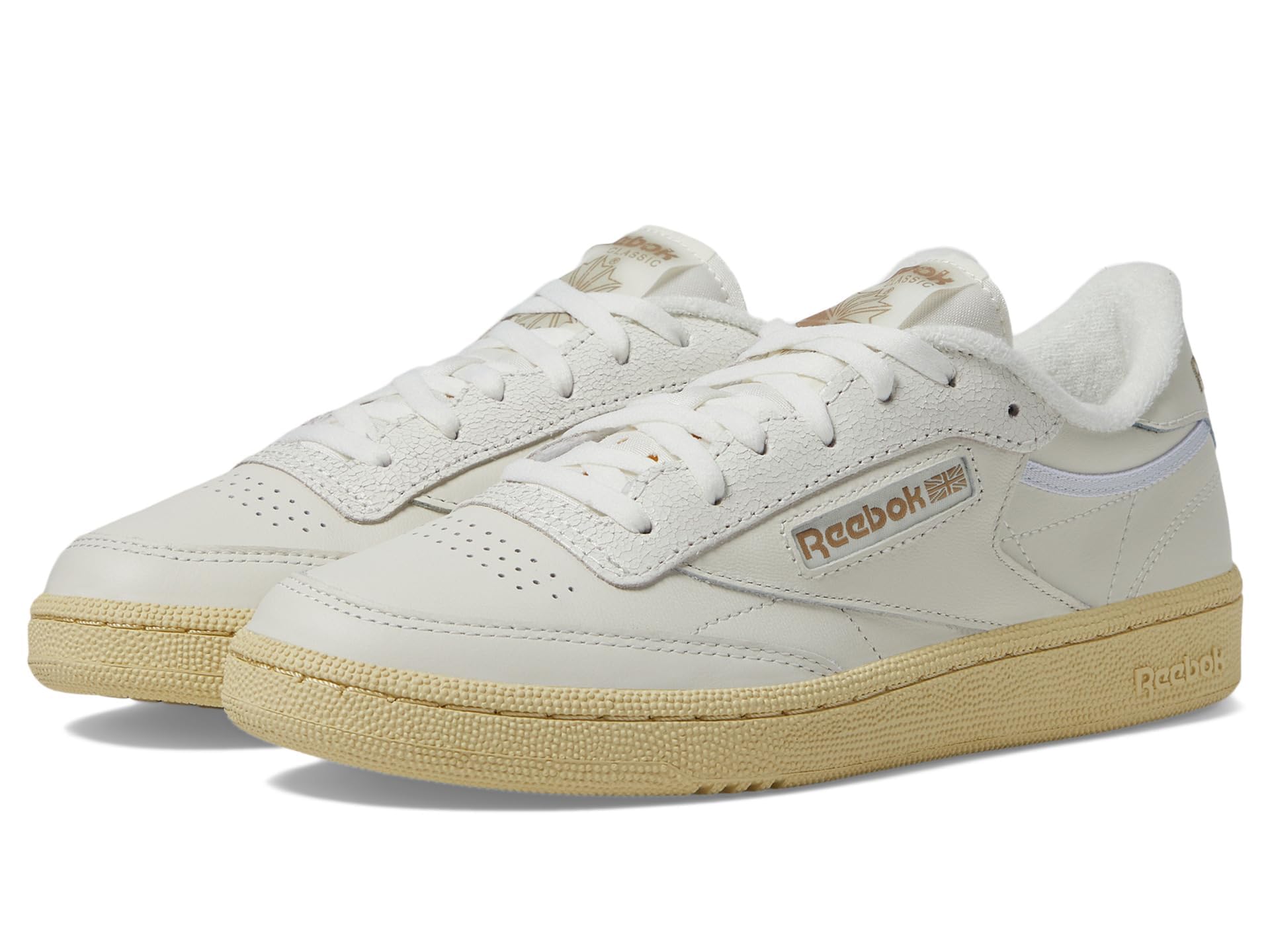 Reebok Women's Club C 85 Vintage White Leather Sneakers - Classic Retro Athletic Shoes for Casual Wear, Gym & Street Style Fashion