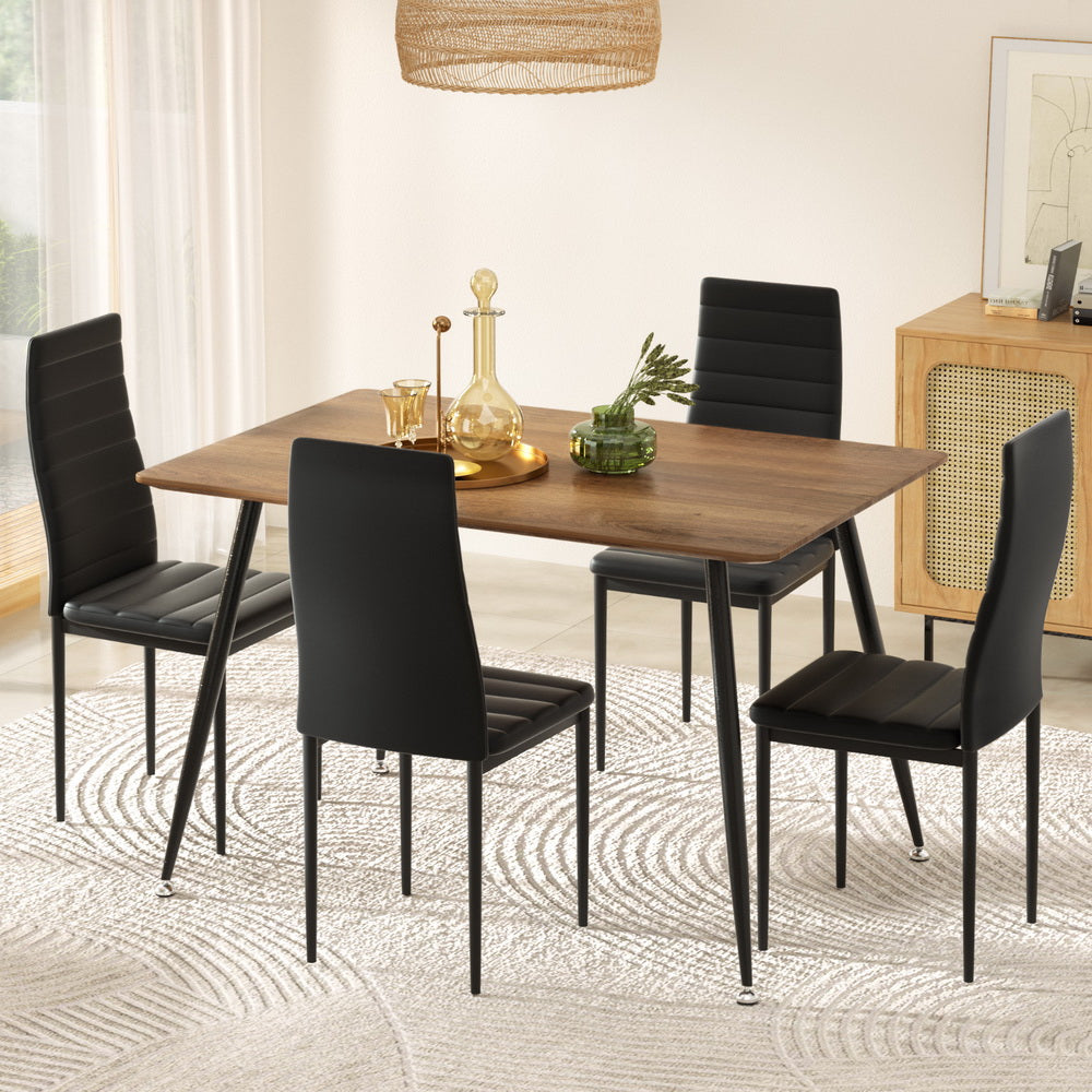Artiss 5-Piece Dining Set with Rectangle Metal Table & 4 Chairs - Perfect for Small Spaces, Kitchen, Breakfast Nook & Apartment Dining