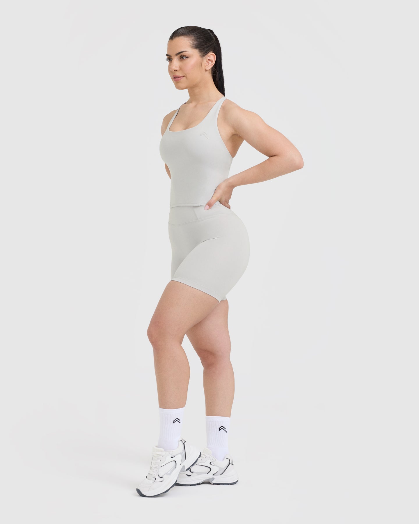 Timeless Square Neck Mid Vest for Women - Light Grey Casual Sleeveless Top | Perfect for Layering, Office Wear & Summer Outfits