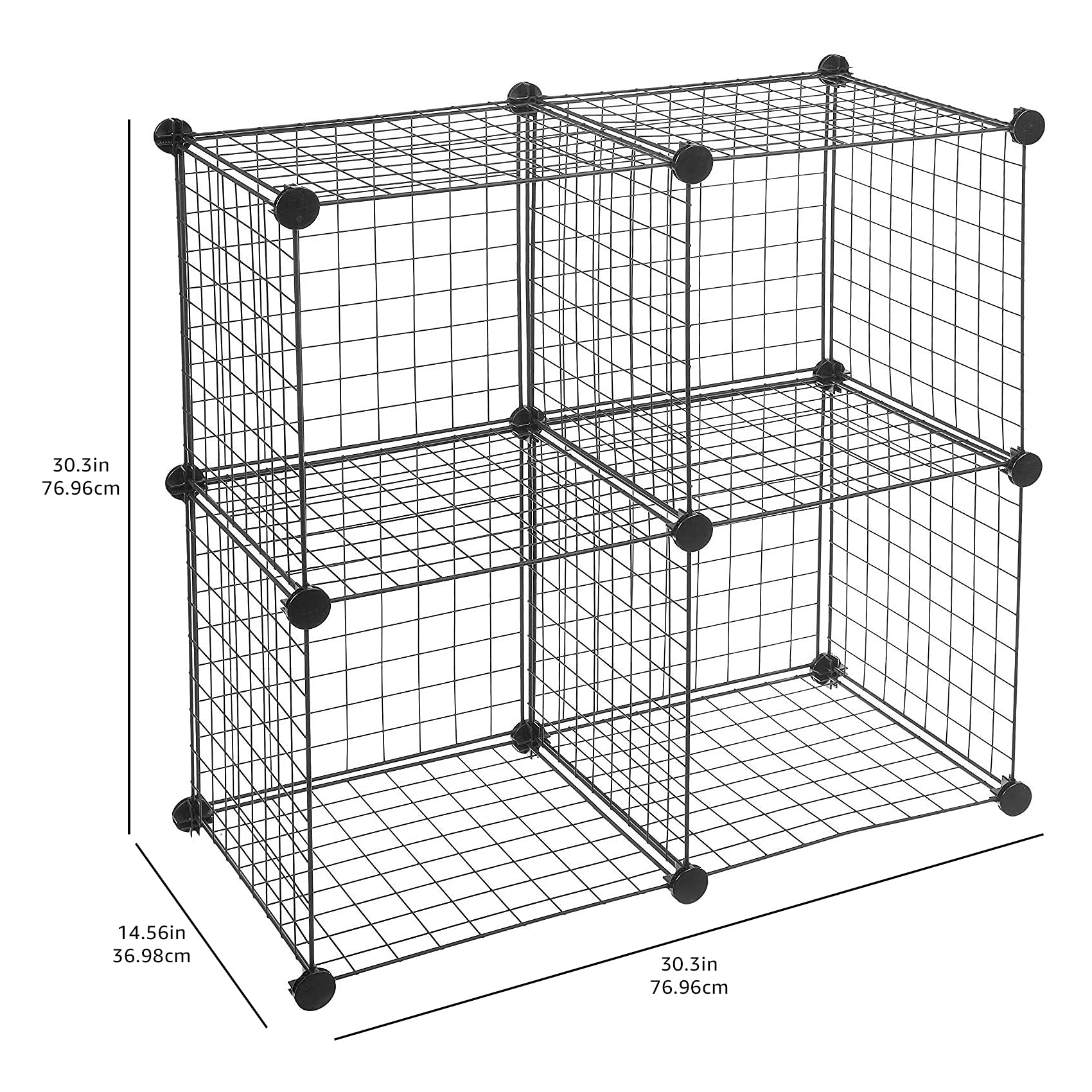 Amazon Basics 4 Cube Storage Organizer - Wire Grid Closet & Shelf Organizer, Stackable, Black 14