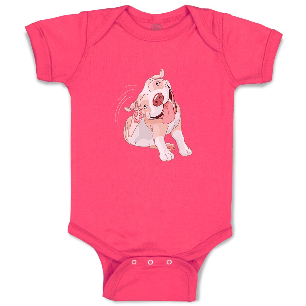 Custom Pitbull Itching Funny Cotton Striped Baby Bodysuit - Cute Boy & Girl Infant Onesie for Playdates, Photo Shoots & Family Gatherings