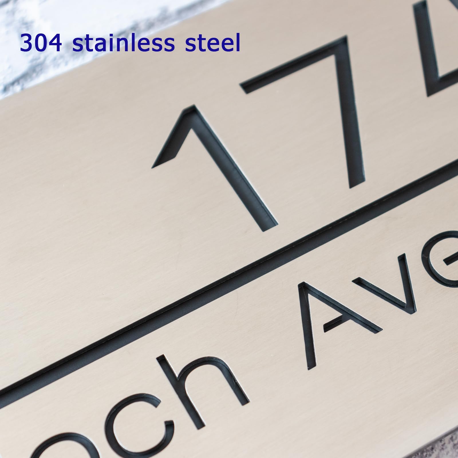 Custom 304 Stainless Steel Modern House Numbers - Durable Outdoor Address Plaque Sign for Home & Business (Perfect for Front Door, Mailbox, Fence & Garden Decor)