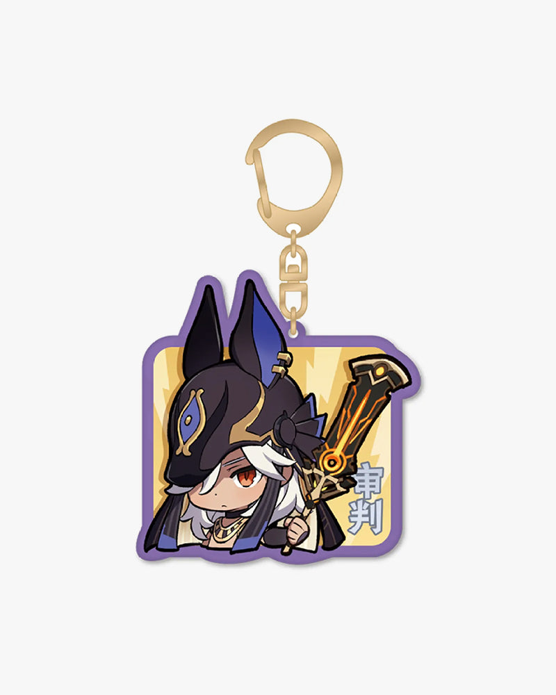 Genshin Impact© Chibi Character Acrylic Keychain Set of 3 - Cute Anime Game Collectibles for Backpacks, Keys & Gifts