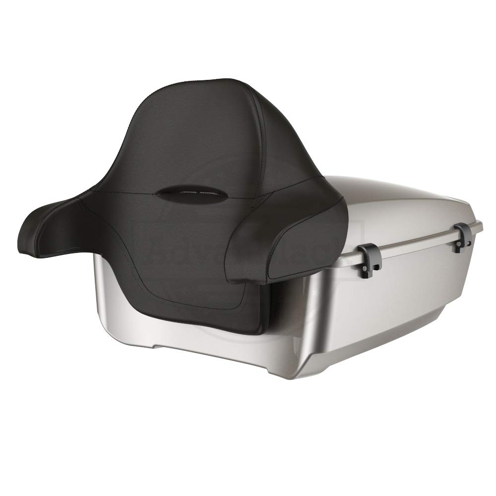 Moto Onfire King Tour Pack & Backrest Pad for Harley Touring, Street Glide, Road King, Road Glide Special (2009-2020) - Pewter Pearl | Comfortable Motorcycle Luggage & Passenger Support for Long Rides