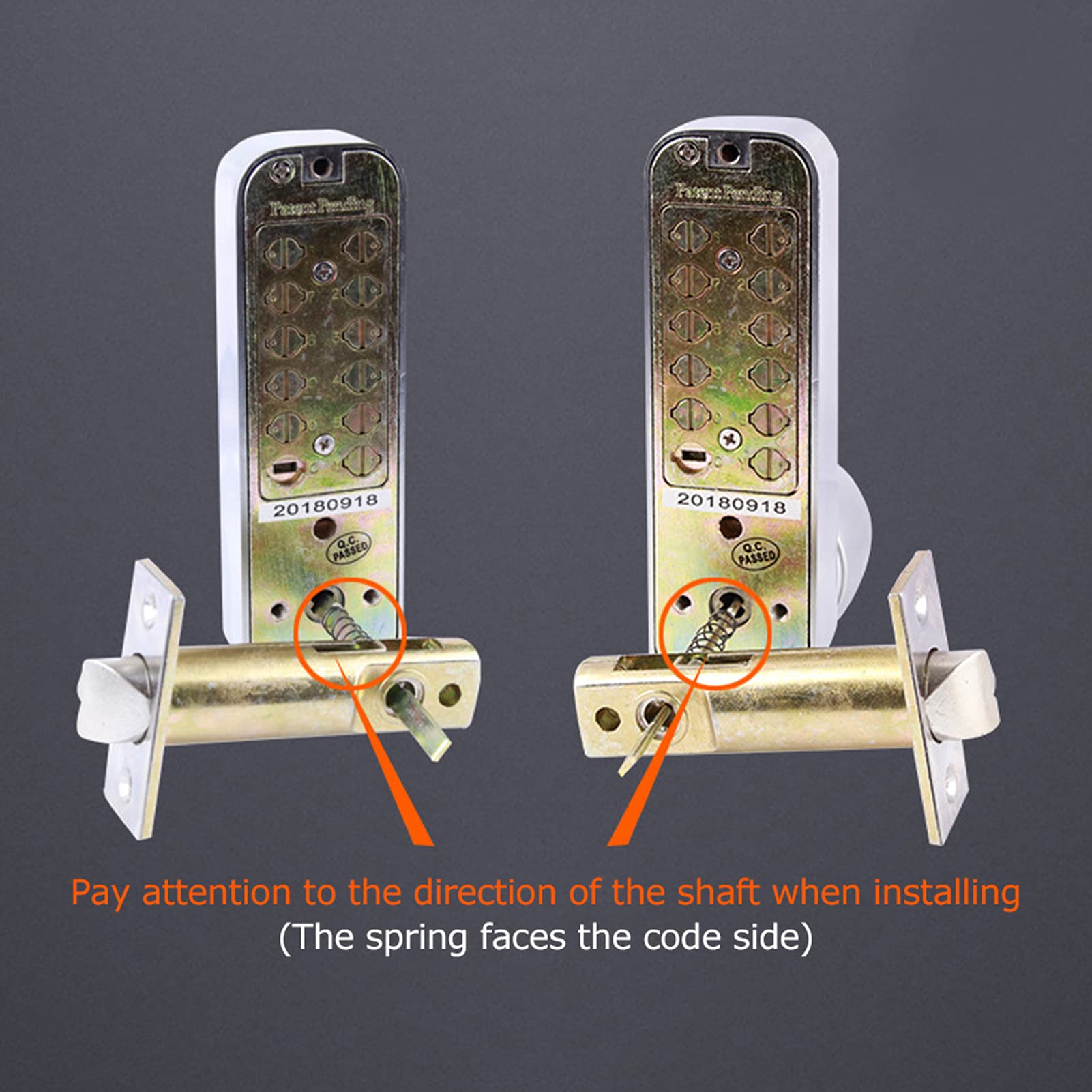 Double Sided Mechanical Door Lock with Keys - Secure Outdoor Password Lock, Easy Installation Deadbolt for Home Security | Front Door, Back Door & Garage Use