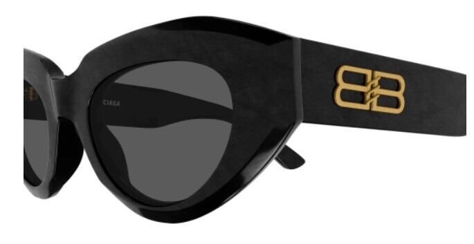 Balenciaga BB0236S 001 Black Grey Cat Eye Sunglasses for Women - Stylish UV Protection Shades for Driving, Beach & Outdoor Fashion