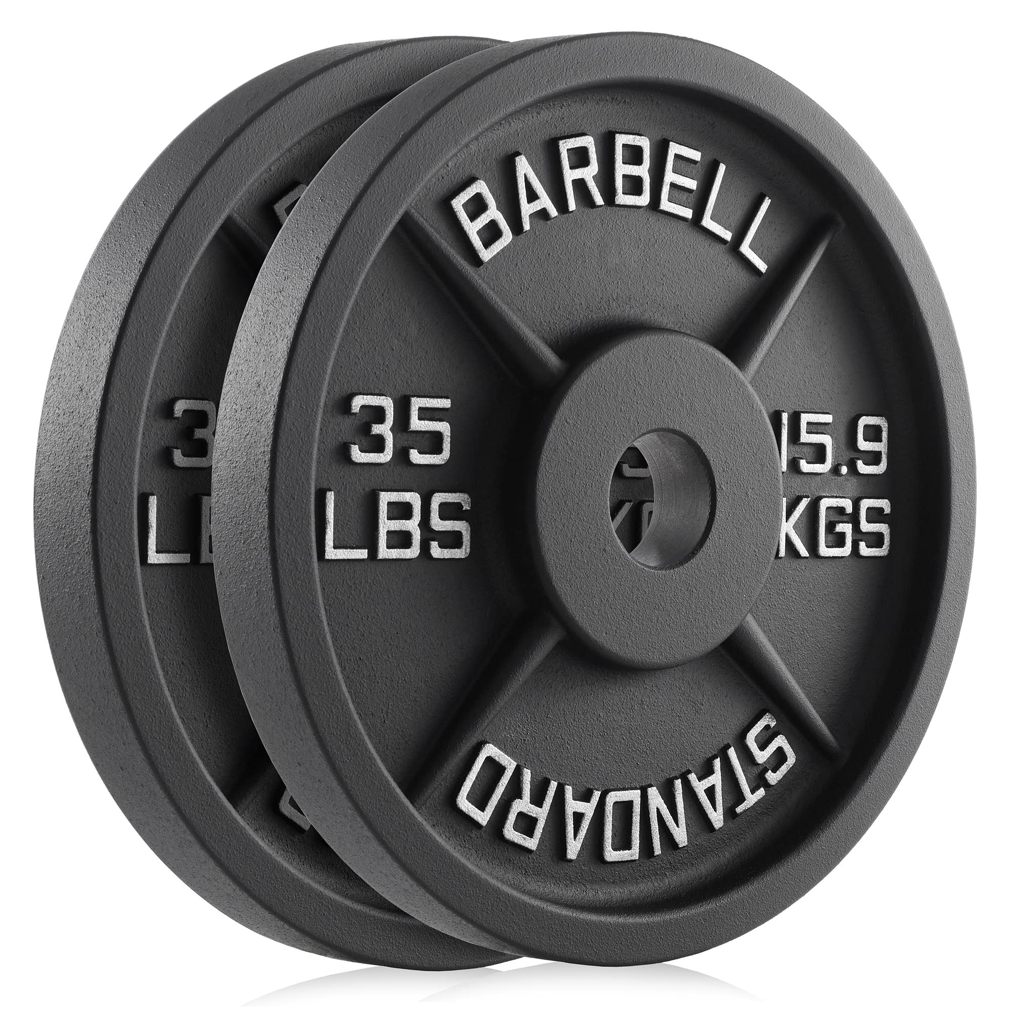 Olympic 2-Inch Cast Iron Weight Plates (Set of 2) - Perfect for Home Gym Strength Training & CrossFit Workouts