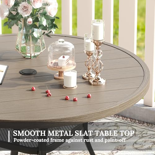 Grey Wood Grain Table/ Sandshell Color Chairs