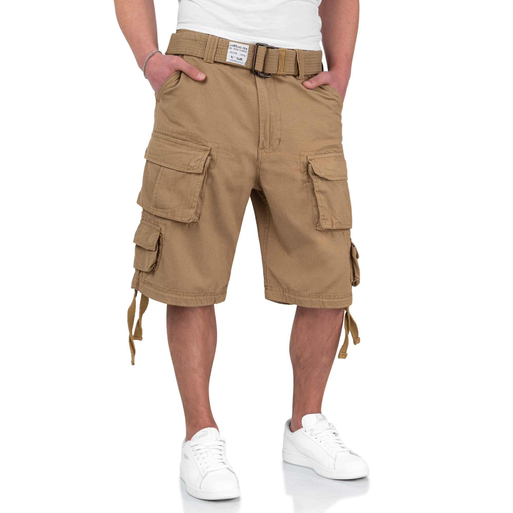 Surplus Division Tactical Shorts in Coyote Brown - Durable Military Style Shorts for Outdoor Adventures, Hiking, and Casual Wear