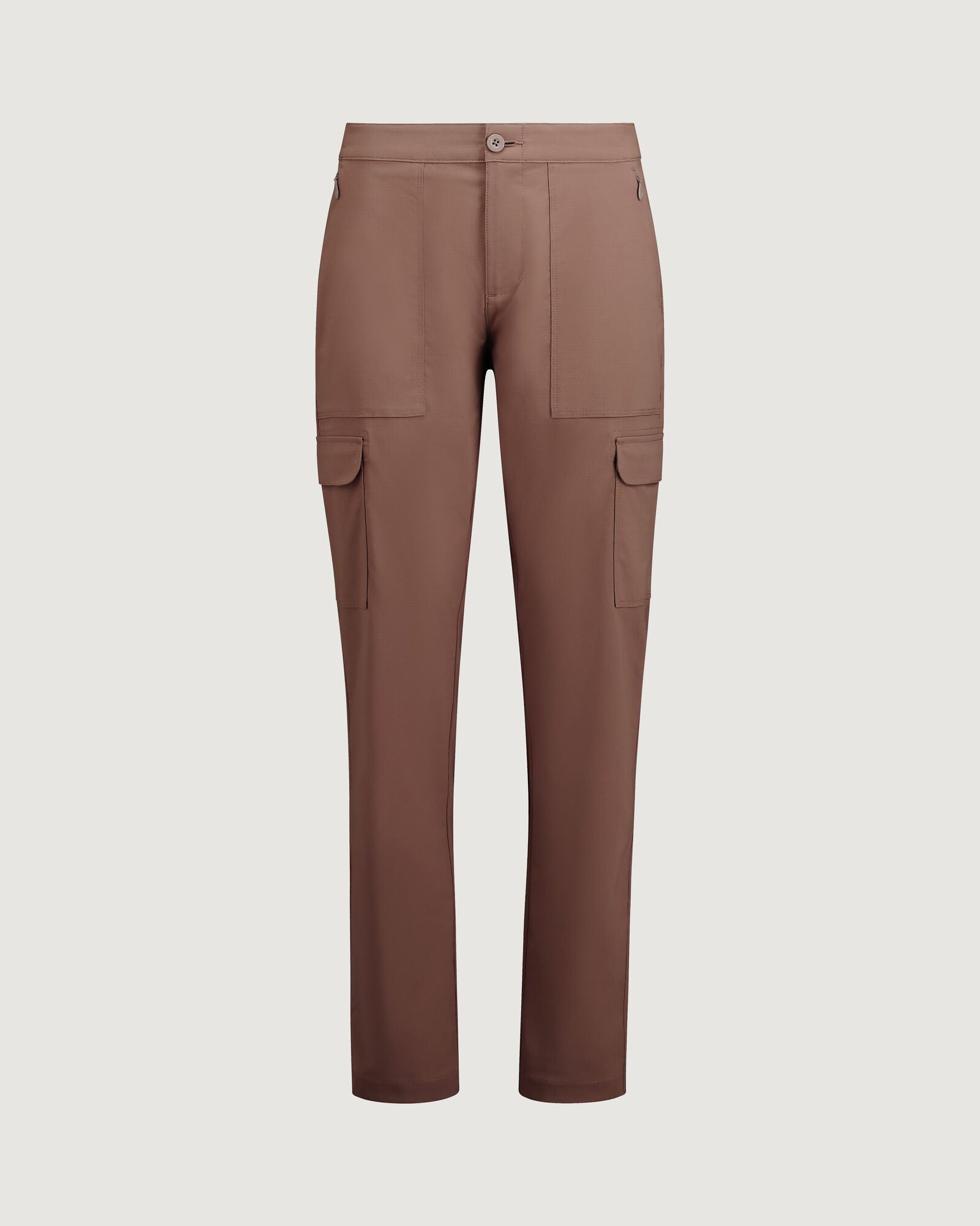 Women's Miro Pants - High Waisted Stretch Tapered Ankle Pants in Taupe for Work, Office & Casual Wear
