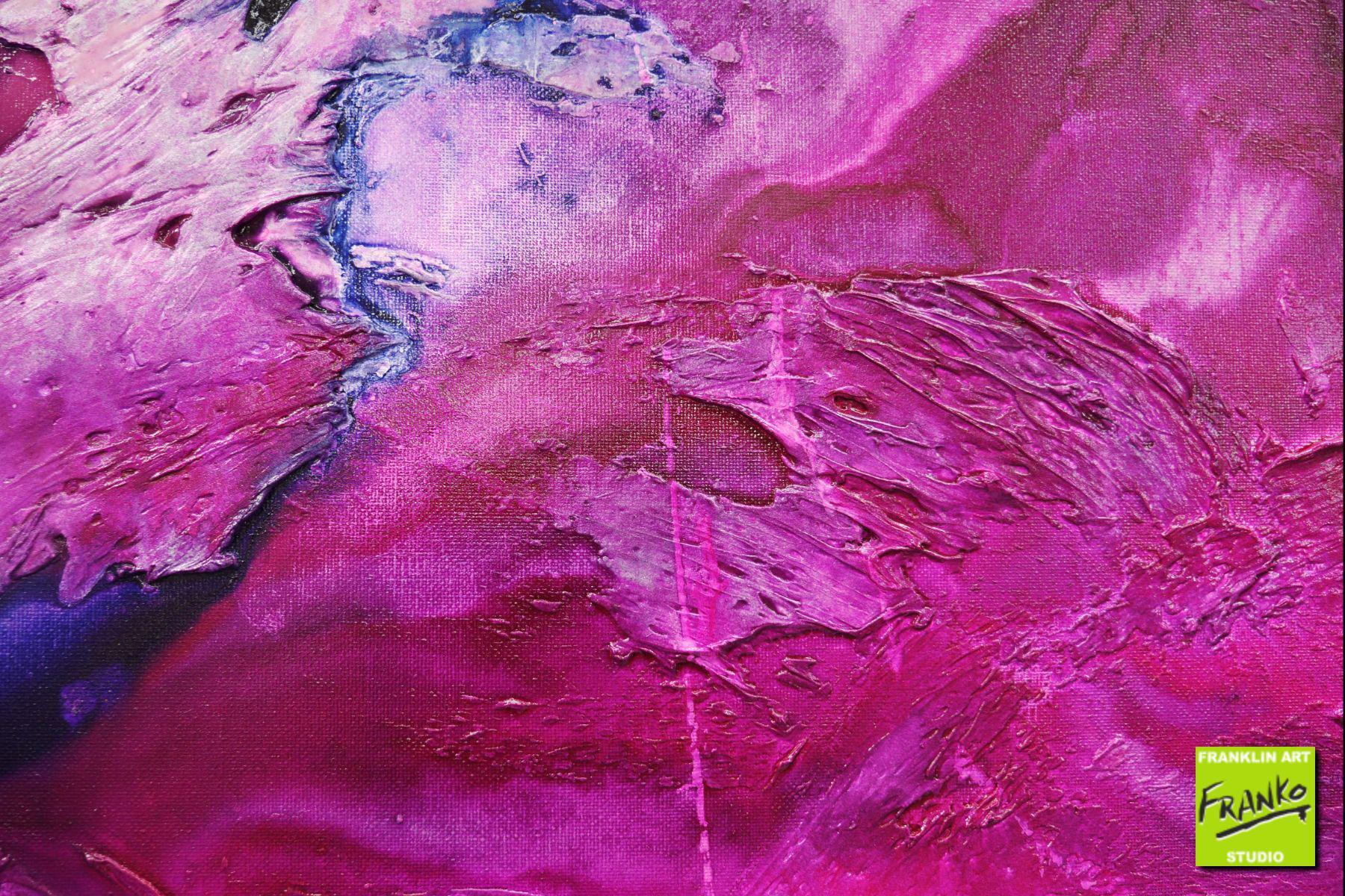 160cm x 60cm Black White Pink Blue Textured Abstract Painting by Atomic Kitten - Modern Wall Art for Living Room, Bedroom & Office Decor