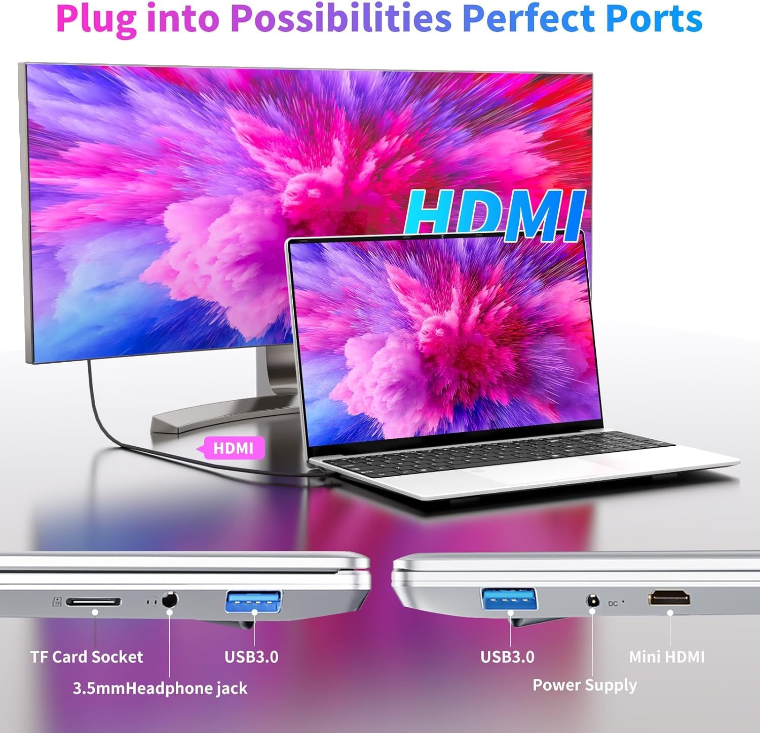 15.6 Inch Gaming Laptop - 12th Gen Intel N95 Processor (Up to 3.4GHz), 16GB RAM, 1TB SSD, FHD IPS 1920x1080 Display, Backlit Keyboard, Fingerprint Unlock, 180° Hinge - Perfect for Esports, Streaming & Work