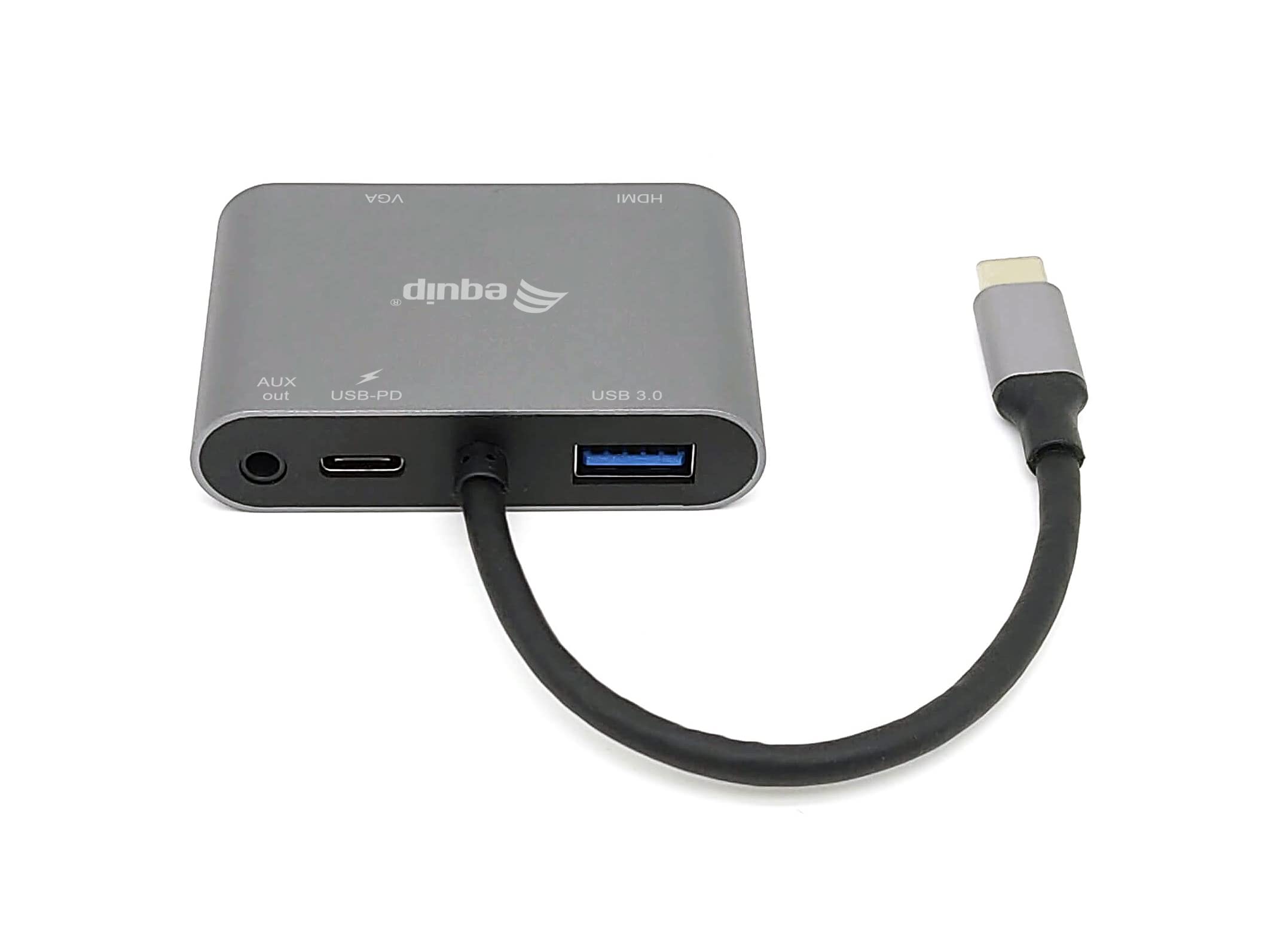 5-in-1 USB-C Hub Multiport Adapter with HDMI 4K, VGA, USB 3.0, 3.5mm AUX & 100W PD Charging - Compatible with MacBook Pro/Air, iPad Pro, Dell XPS, Surface Pro - Perfect for Home Office, Online Classes & Business Travel