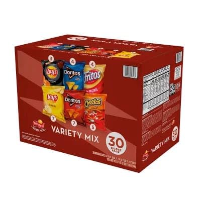 Frito-Lay Variety Pack Snack Mix - Big Grab Chips, 30 Count (4 oz Bags) - Perfect for Parties, Office Snacks & On-the-Go Munching