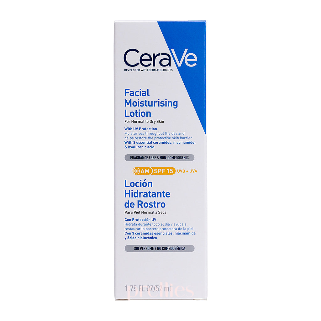 CeraVe Facial Moisturizing Lotion SPF 15 | 1.7 oz | Daily Moisturizer for Dry Skin | Fragrance-Free & Non-Comedogenic | Day & Night Use for Face & Neck