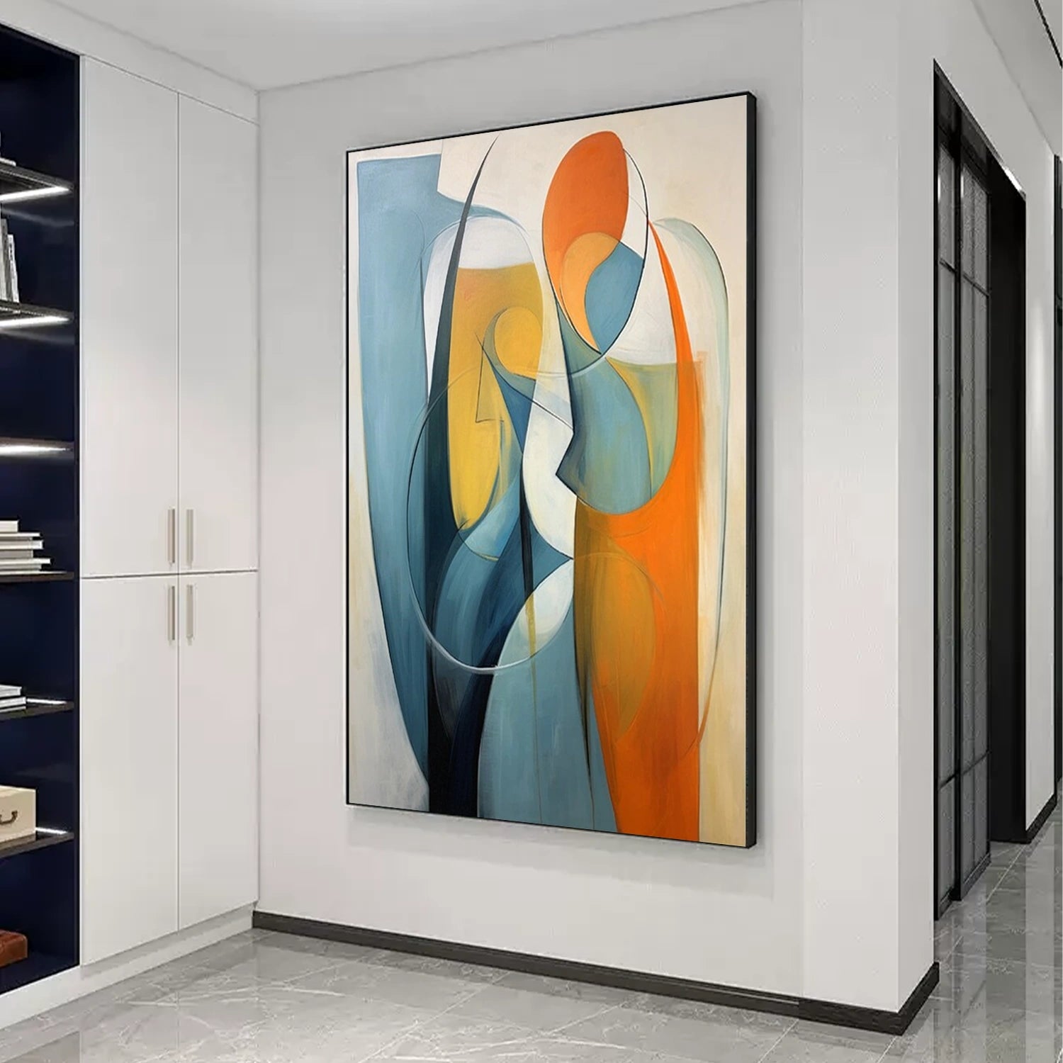 Contemporary Abstract Minimalist Wall Art Painting - Modern Home Decor for Living Room, Bedroom & Office - #CW016