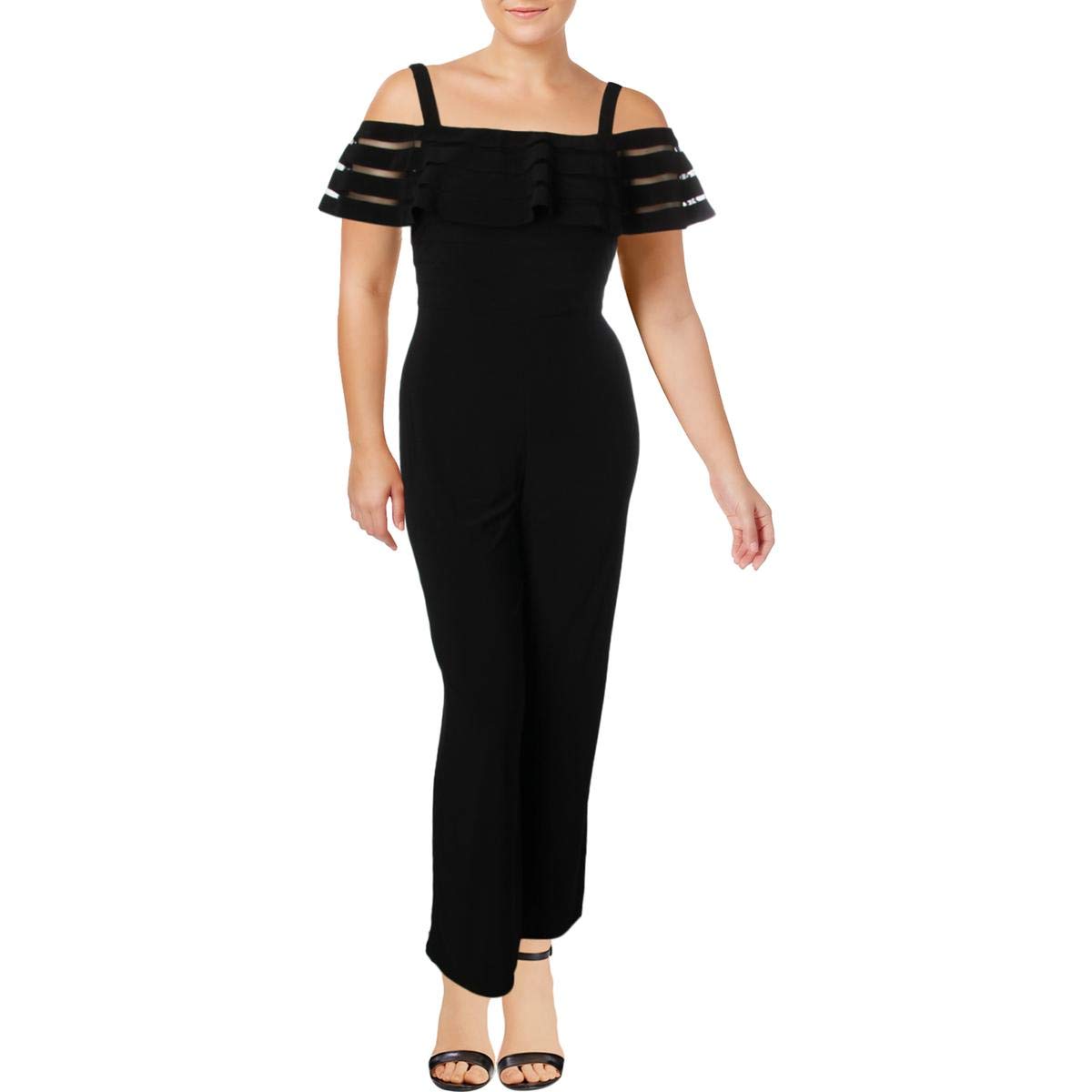 Adrianna Papell Women's Banded Off-Shoulder Jumpsuit - Elegant One-Piece Romper for Weddings, Parties & Special Occasions
