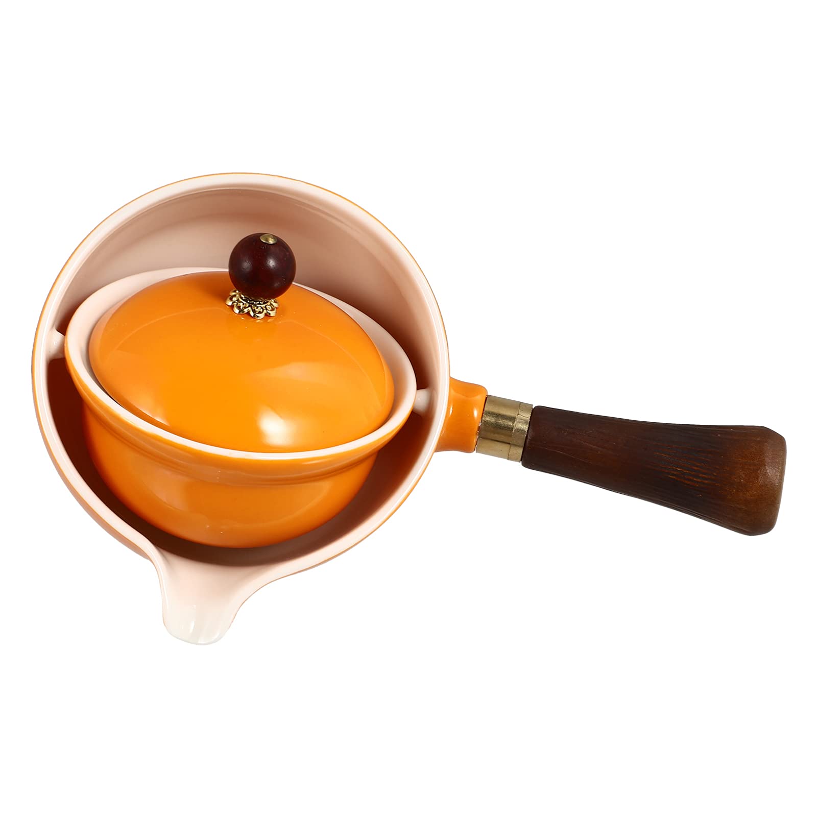 Angoily Ceramic Tea Kettle - Yellow Electric Water Kettle for Coffee & Tea Brewing | Perfect for Home, Office & Kitchen Use