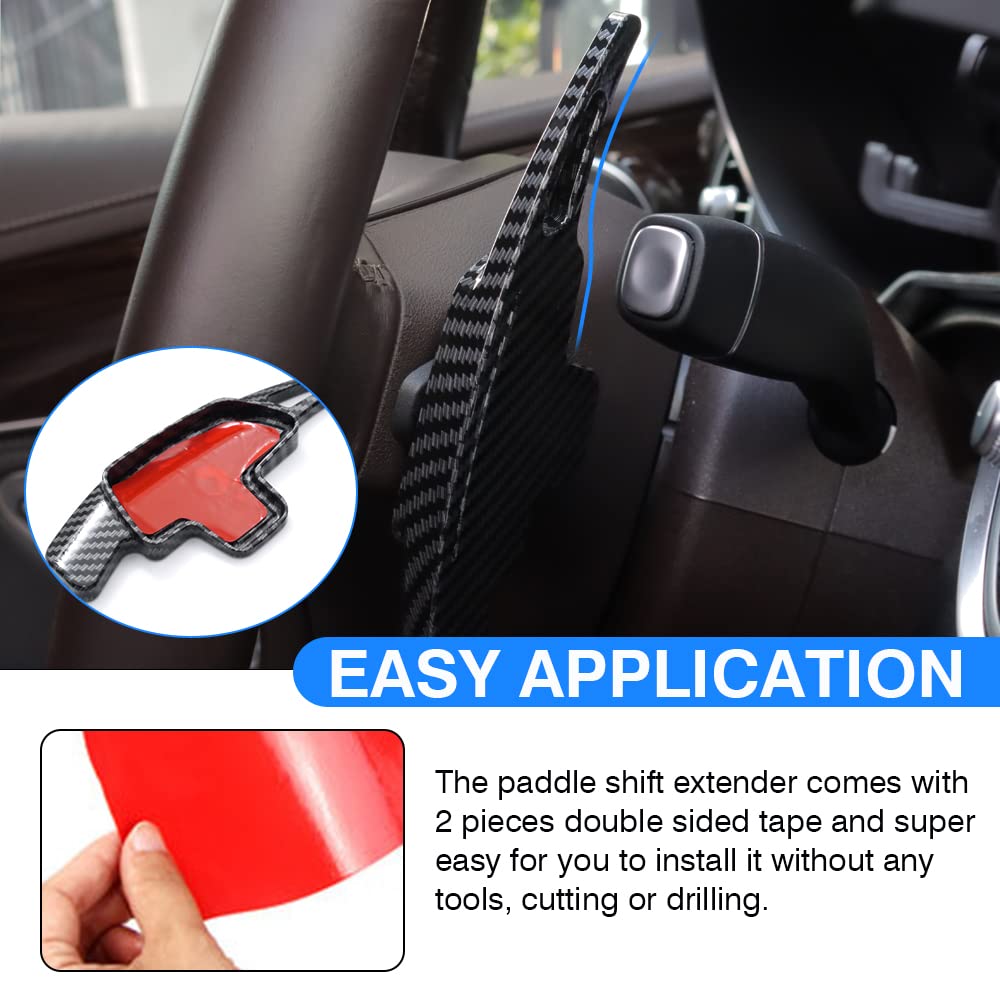 Carbon Fiber Steering Wheel Paddle Shifter Extensions for Mercedes Benz B/C/GLA/GLC/GLE/S Class - 2PCs Upgrade Accessories for Enhanced Driving Performance & Sporty Look