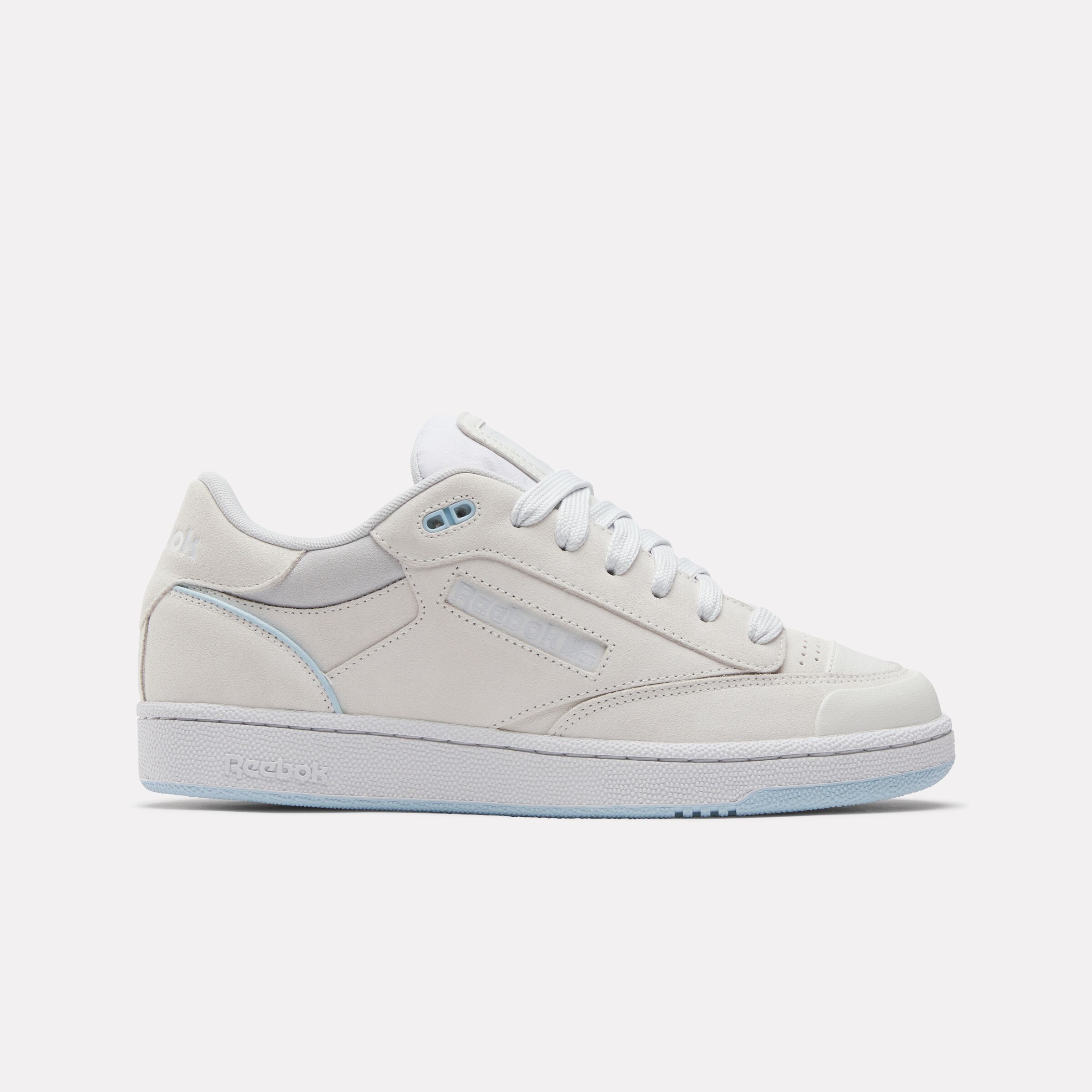 Reebok Club C Vintage Sneakers - Barely Grey/Moon/Blue | Classic White Leather Tennis Shoes for Men & Women | Perfect for Casual Wear, Gym & Street Style
