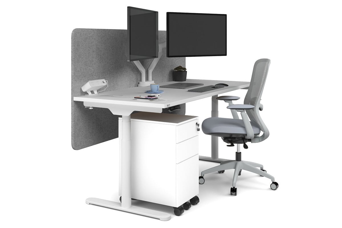 Premium Adjustable Height Single Workstation Desk - 1600L x 700W Size - Ideal for Home Office, Study & Workspace Ergonomics