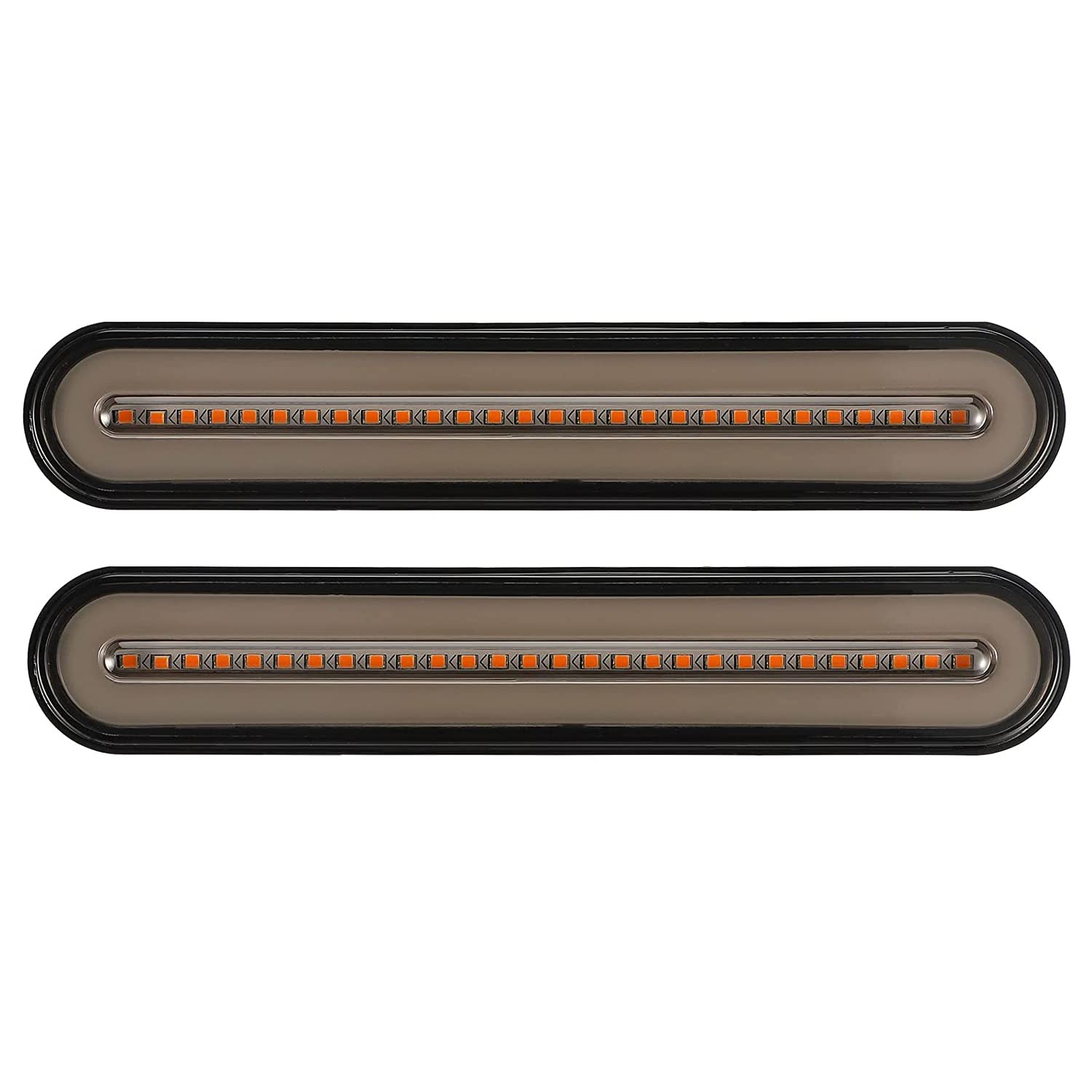 Universal LED Brake Tail Light & Turn Signal Strip for Harley Davidson - Vertical Mount Rear Fender/Bagger with Parking & Stop Light (Red/Amber) - Perfect for Motorcycle Safety & Customization