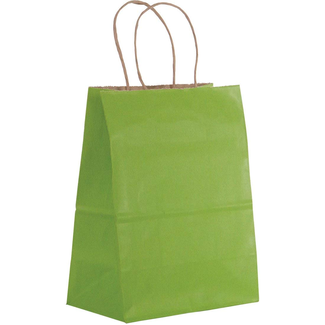 Jillson & Roberts Medium Kraft Paper Bags, Lime Green (100 Pack) - Eco-Friendly Gift Bags for Parties, Weddings & Retail Packaging