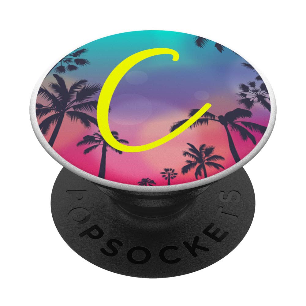 Custom Tropical Palm Tree Monogram C - Personalized Name Initial Wall Art for Beach-Themed Home Decor & Gift Ideas