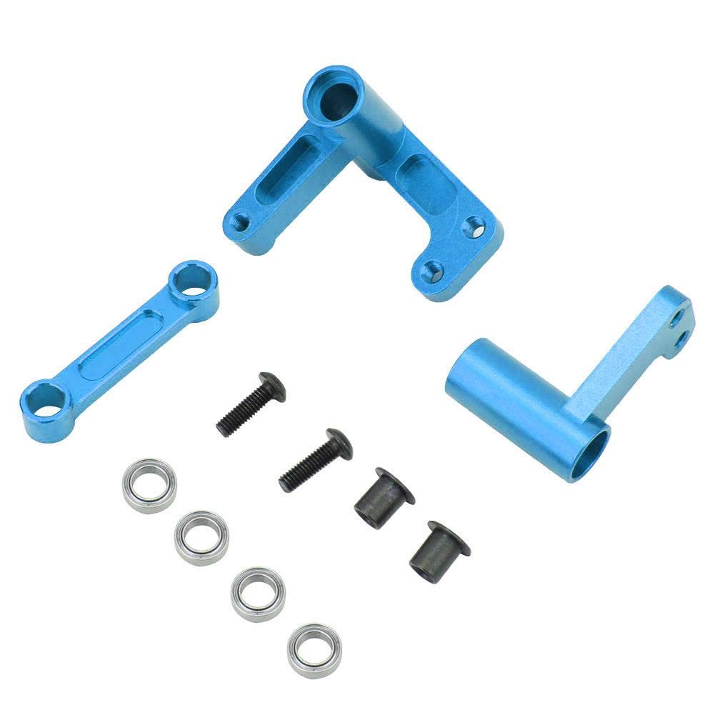 Aluminum Alloy RC Steering Linkage Kit for Traxxas Bandit/Rustler/Slash 2WD - Durable Steering Parts Upgrade (Light Blue) | Off-Road Racing & Crawler Performance Enhancement