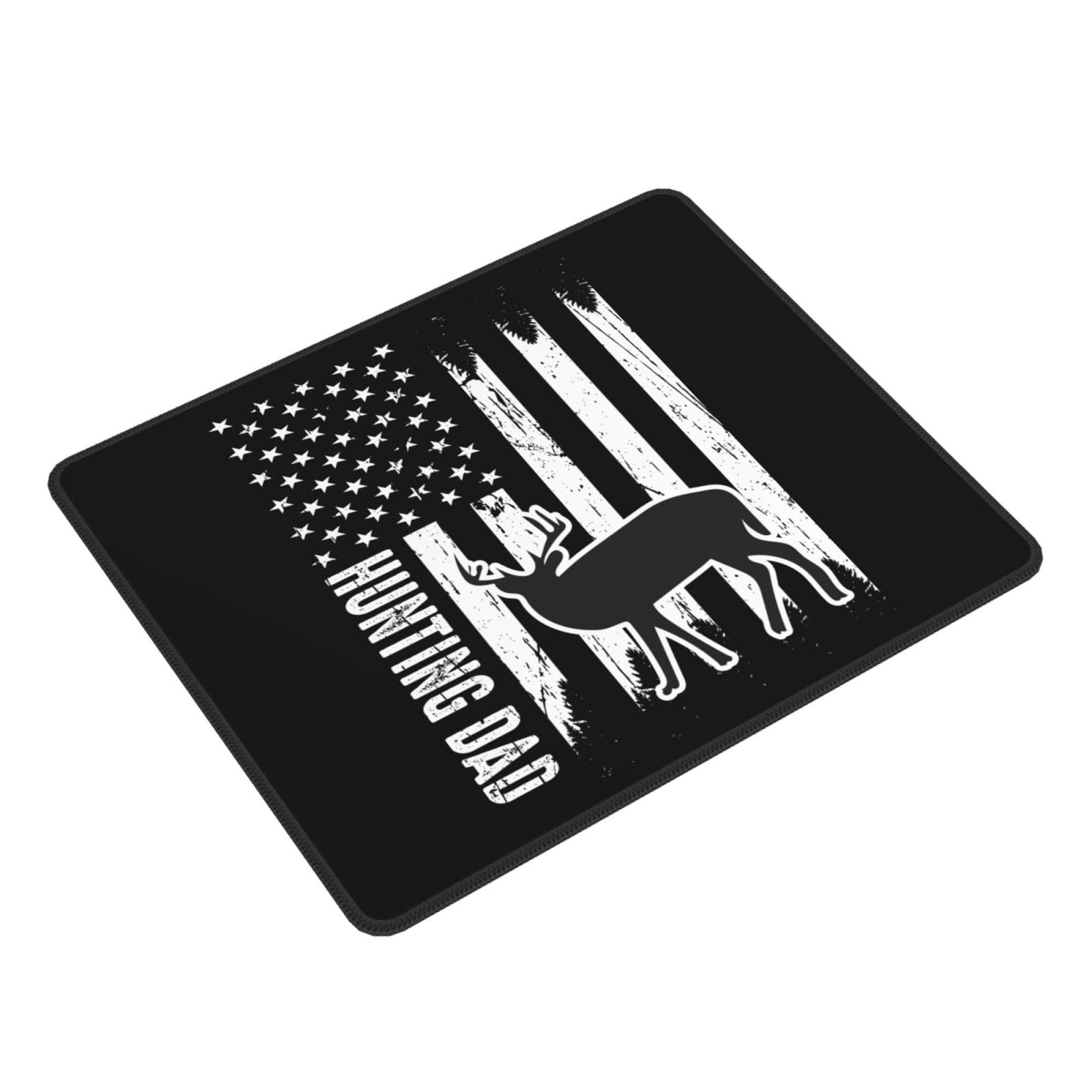 SIYTUAU USA Flag Hunting Dad Mouse Pad - Waterproof, Non-Slip Rubber Gaming Mousepad (10x12 inch) for Office, Laptop & PC - Perfect for Patriotic Gifts, Gaming Setup & Workstation Accessories