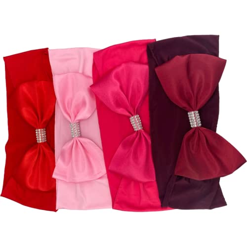 Elegant Spandex Chair Sash Bows for Wedding Chair Decorations - Red Chair Sashes Covers for Anniversary, Party & Special Events (Pack of 100) - Perfect for Banquet Halls, Reception Decor & Ceremony Backdrops