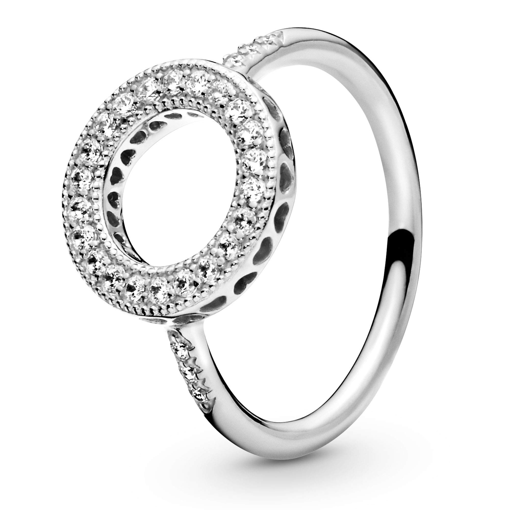 Pandora Hearts of Pandora Halo Cubic Zirconia Sterling Silver Ring for Women - Elegant Gift for Valentine's Day, Anniversary & Special Occasions