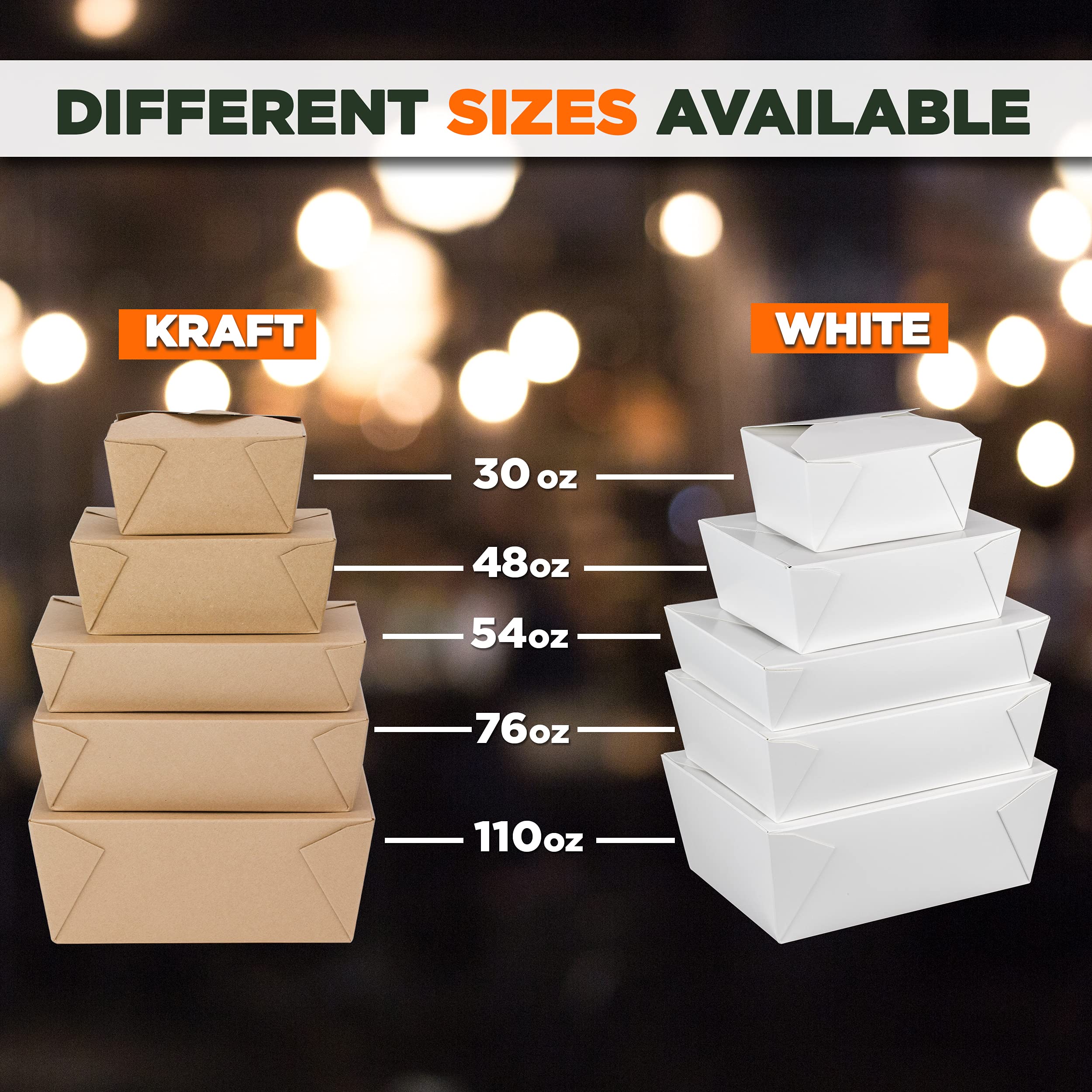 200-Pack 54 oz Disposable Meal Prep Containers - Microwave Safe Kraft Paper Takeout Boxes for Food Storage & Delivery | Perfect for Restaurants, Catering & Home Meal Prepping