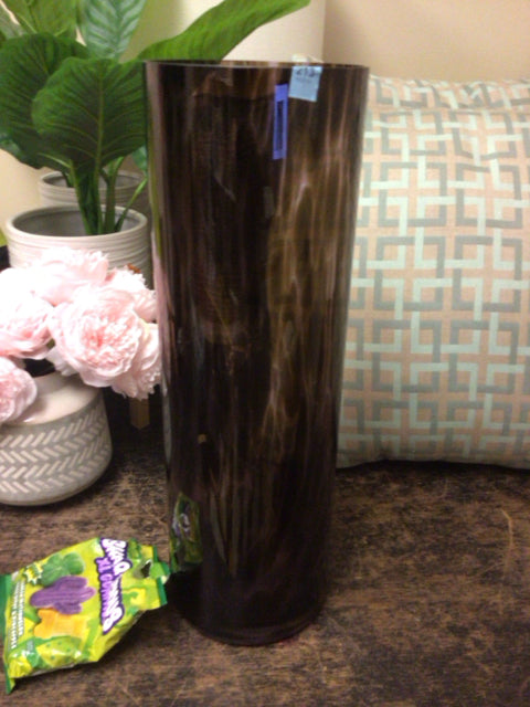 19 5/8 Inch Tall Purple Glass Cylinder Vase for Home Decor, Wedding Centerpieces, Floral Arrangements & Modern Interior Design