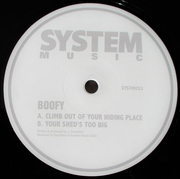 Boofy – Climb Out Of Your Hiding Place / Your Sheds Too Big System Music SYSTM033 | Electronic Dance Music Vinyl Record | Perfect for DJ Sets & Home Listening