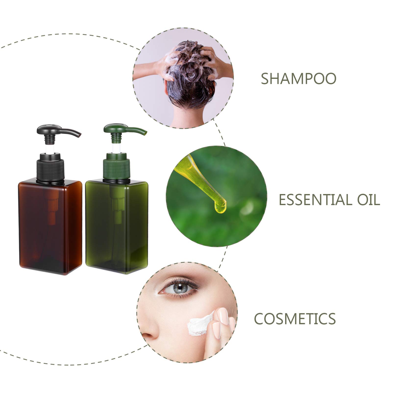 **4Pcs Clear Square Travel Lotion Bottles with Pump Dispenser - Empty Refillable Containers for Shampoo, Body Wash & Hand Soap | Perfect for Toiletries, Gym Bag & Airplane Carry-On**