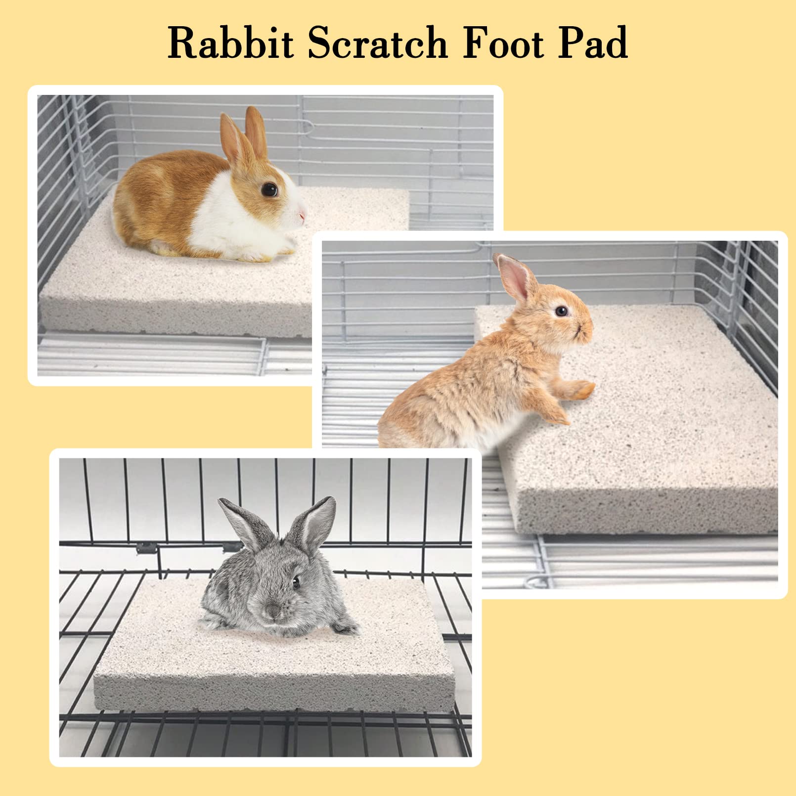 Natural Rabbit Grinding Claw Pads - Lava Stone Teeth Grinding & Scratching Chew Toy for Hamsters, Rabbits & Small Pets | Small Animal Dental Care & Stress Relief | Perfect for Cage Enrichment & Playtime