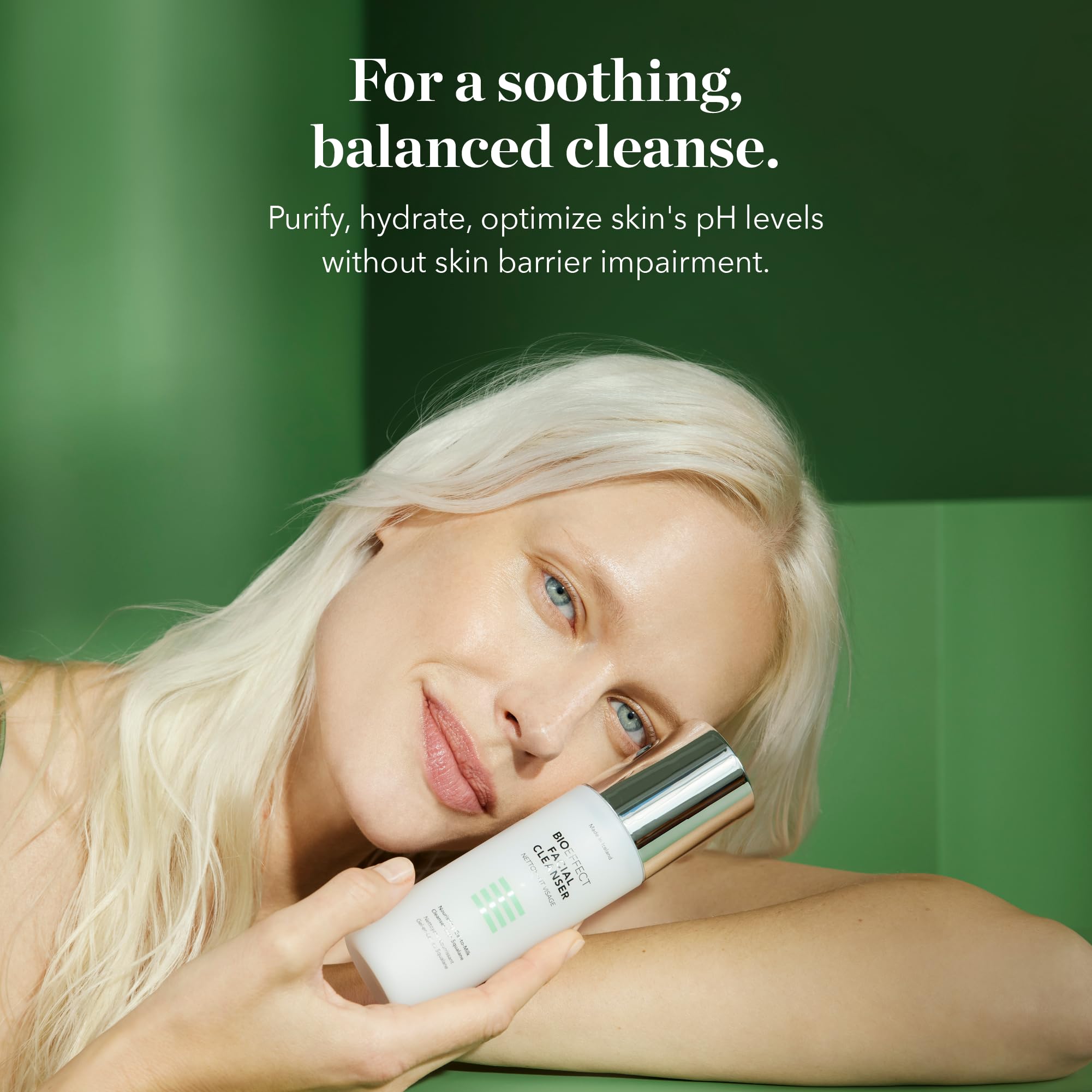Bioeffect Gentle Gel-to-Milk Facial Cleanser & Makeup Remover with Hydrating Squalane - Soothing Daily Face Wash for Sensitive Skin & Post-Workout Refreshment