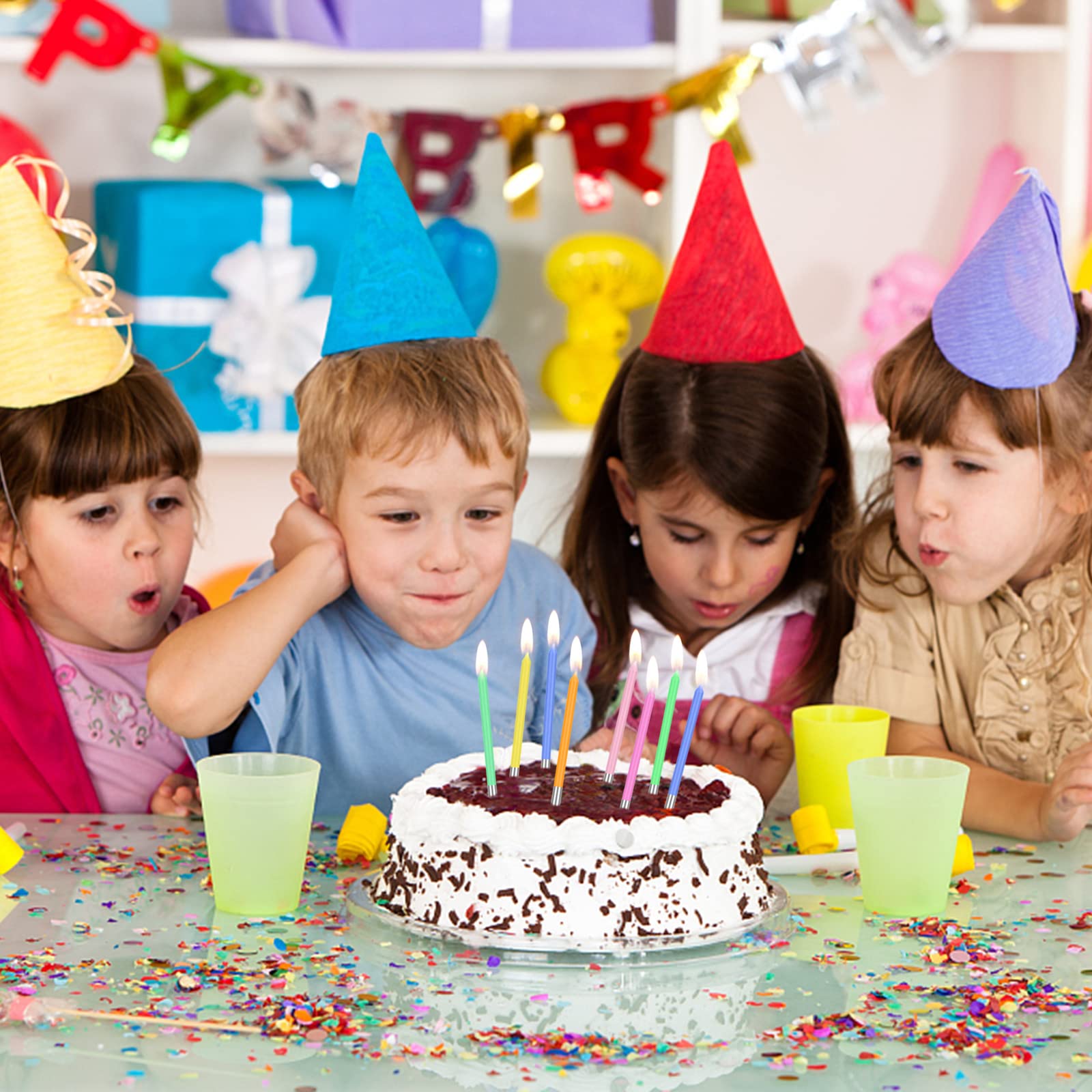 16Pcs Pastel Cake Candles for Wedding & Birthday Parties